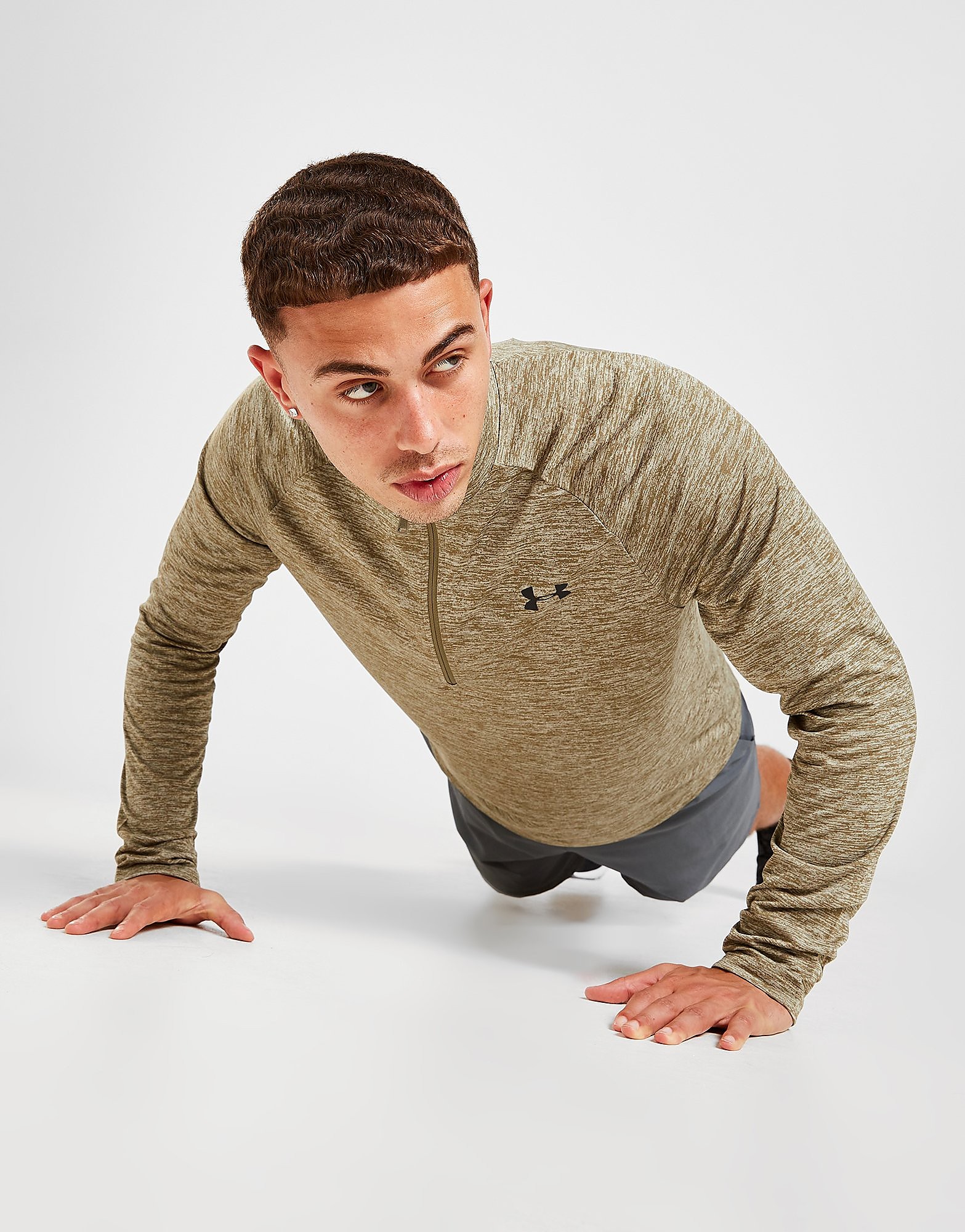 

Under Armour Tech 1/4 Zip Top - Brown/TENT - Mens, Brown/TENT