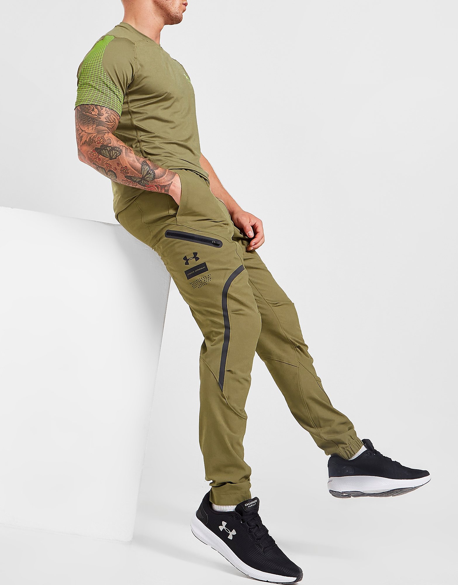 Under Armour Calças Unstoppable Woven Cargo - Castanho - Mens, Castanho