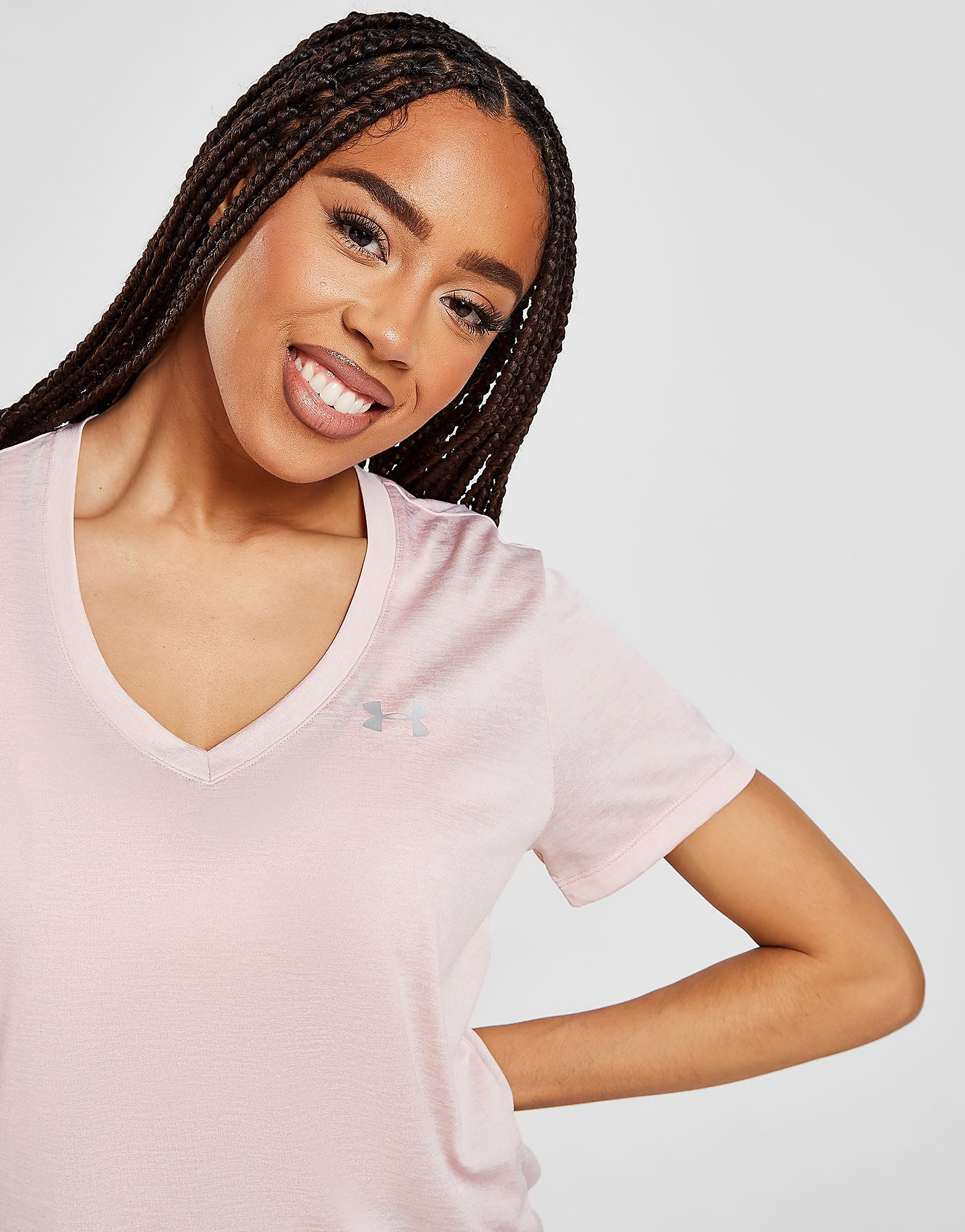 

Under Armour Twist Tech V-Neck T-Shirt - Pink - Womens, Pink