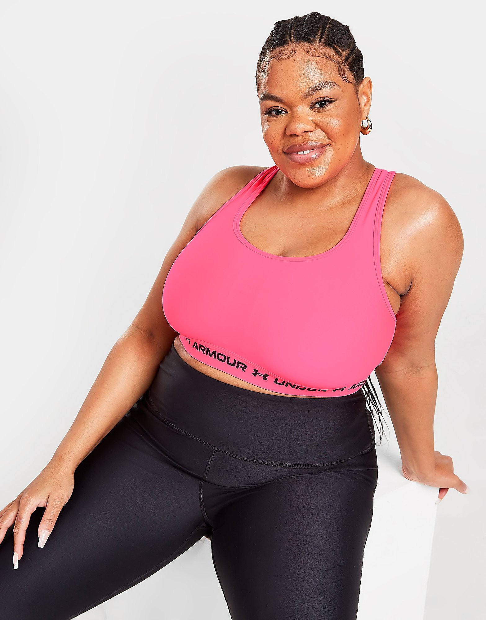 

Under Armour Plus Size Cross Back Mid Sports Bra - Cerise - Womens, Cerise