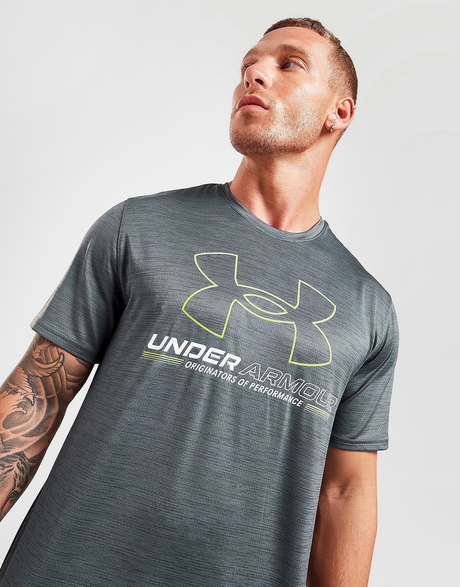 

Under Armour Train Vent T-Shirt - Grey/GRY/LIME - Mens, Grey/GRY/LIME