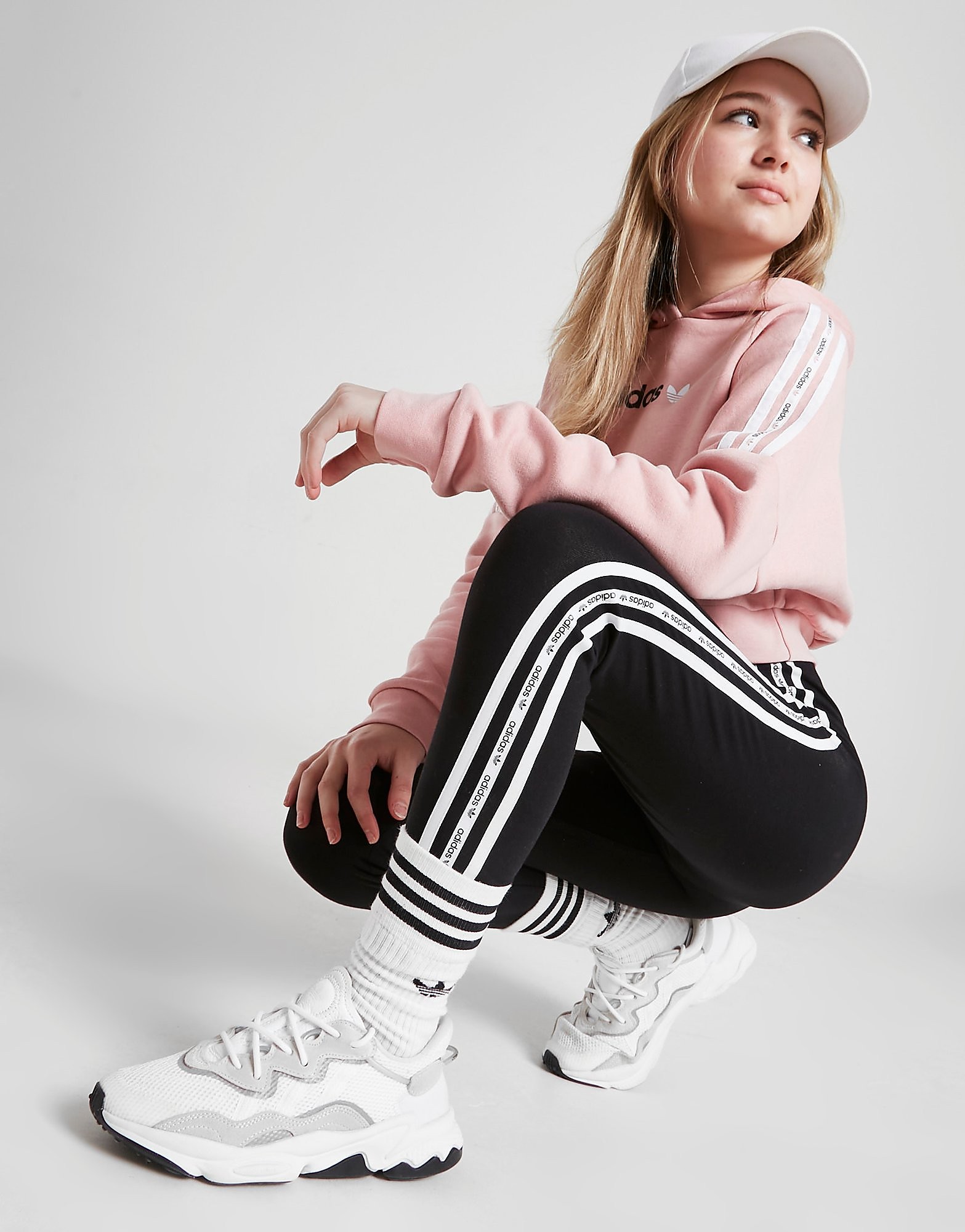 

adidas Originals Girls' Microtape Leggings Junior - Only at JD - BLACK - Kids, BLACK