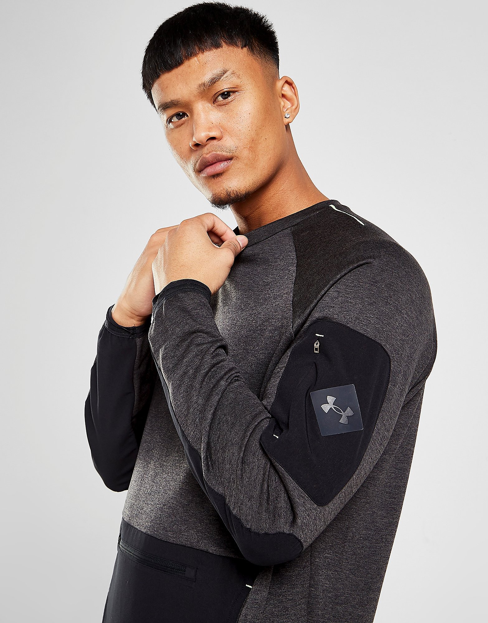 

Under Armour Terrain Crew Sweatshirt - Black - Mens, Black