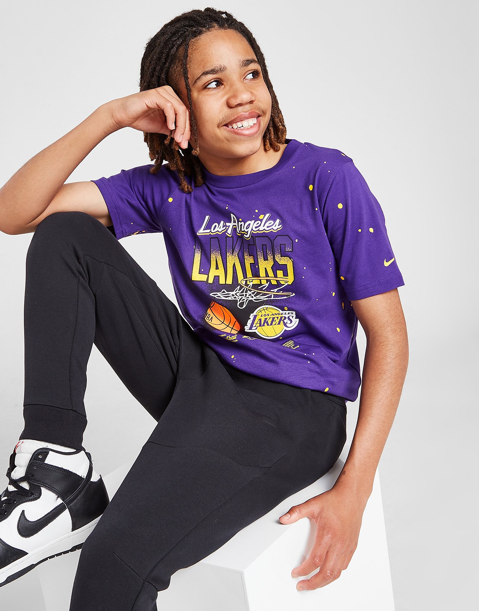 

Nike NBA LA Lakers Spellout T-Shirt Junior - Purple/J - Kids, Purple/J