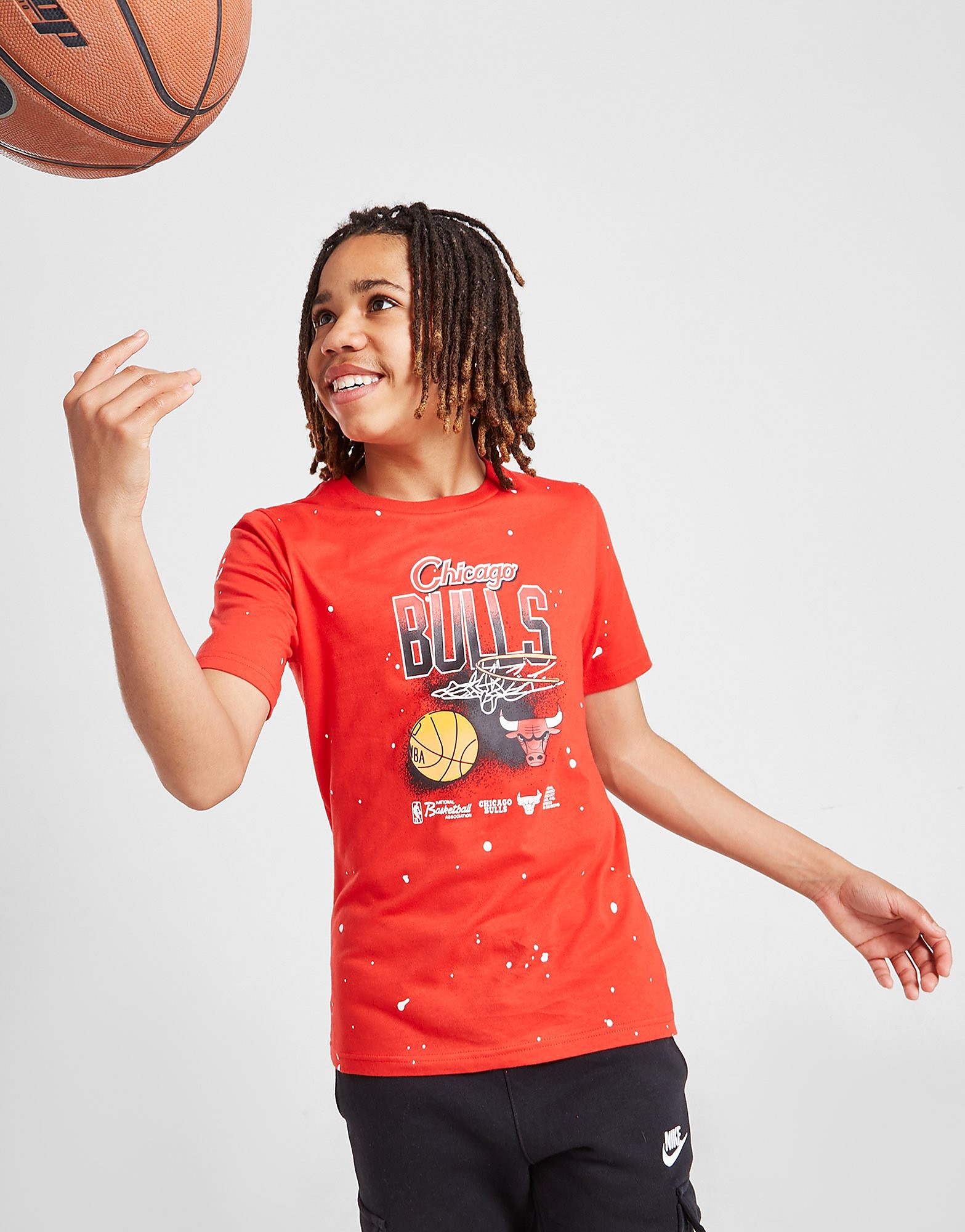 Nike NBA Chicago Bulls Spellout T-Shirt Junior - Red - Kids, Red