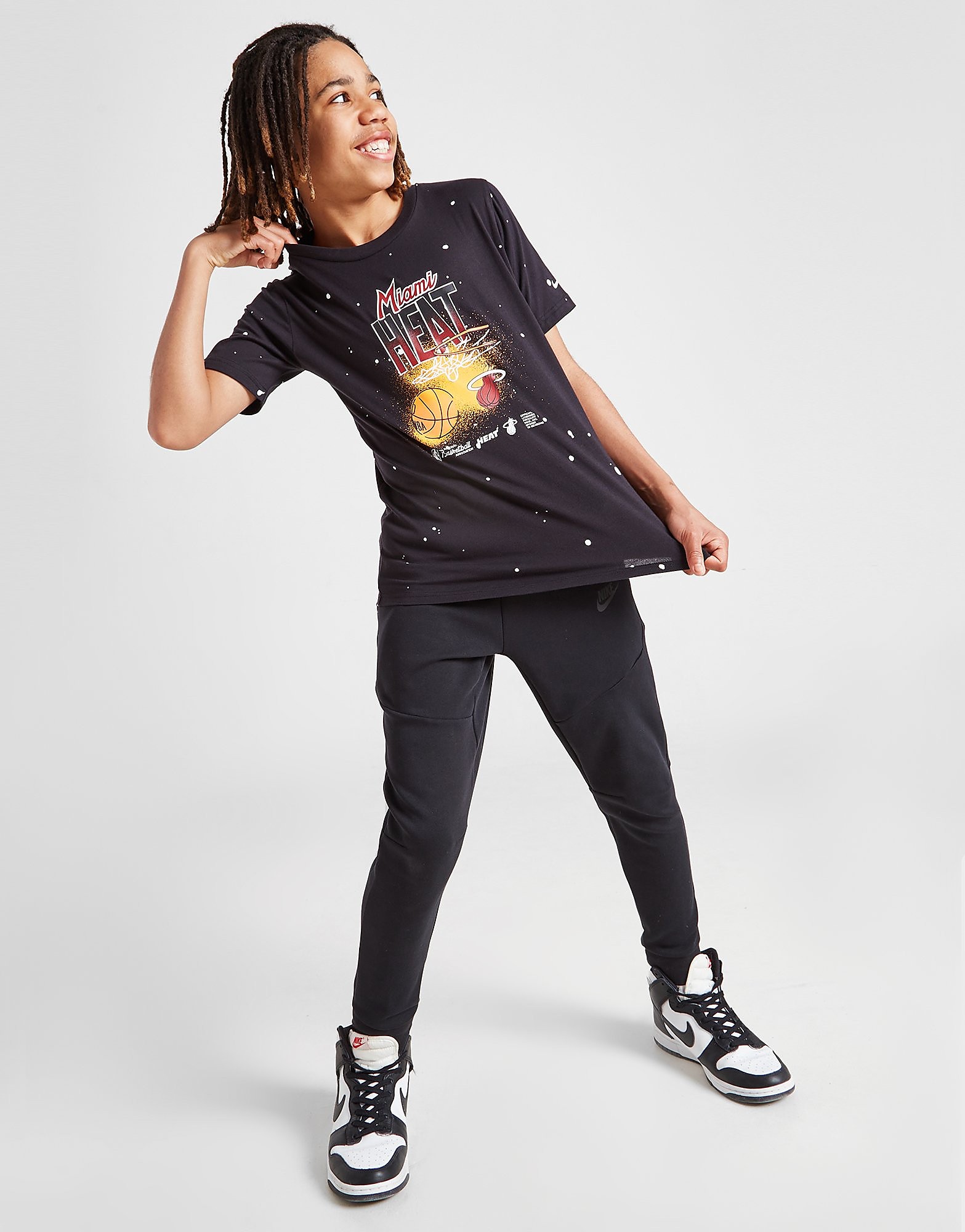 

Nike NBA Miami Heat Spellout T-Shirt Junior - Black/J - Kids, Black/J