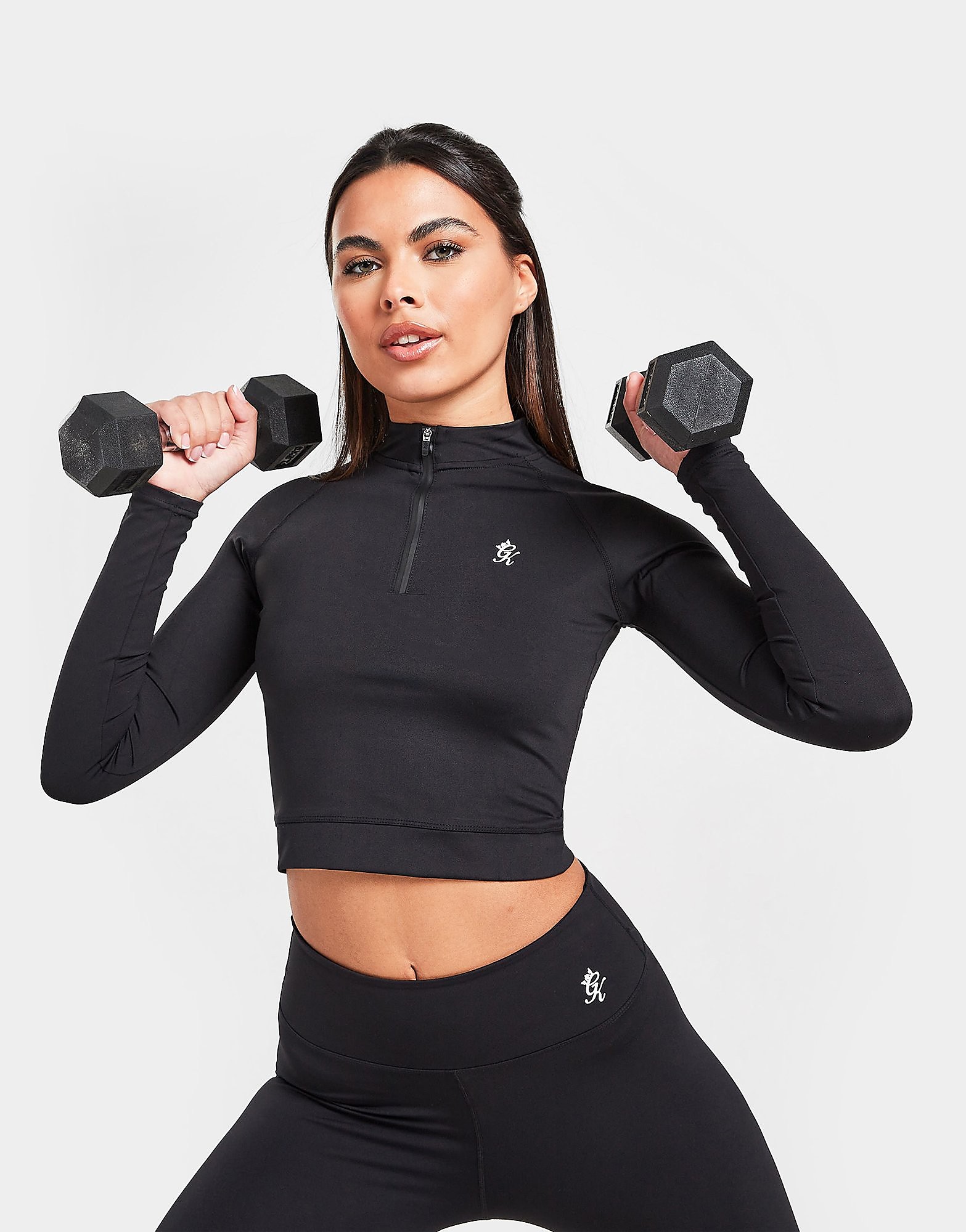 

Gym King Core Crop 1/4 Zip Top - Black - Womens, Black