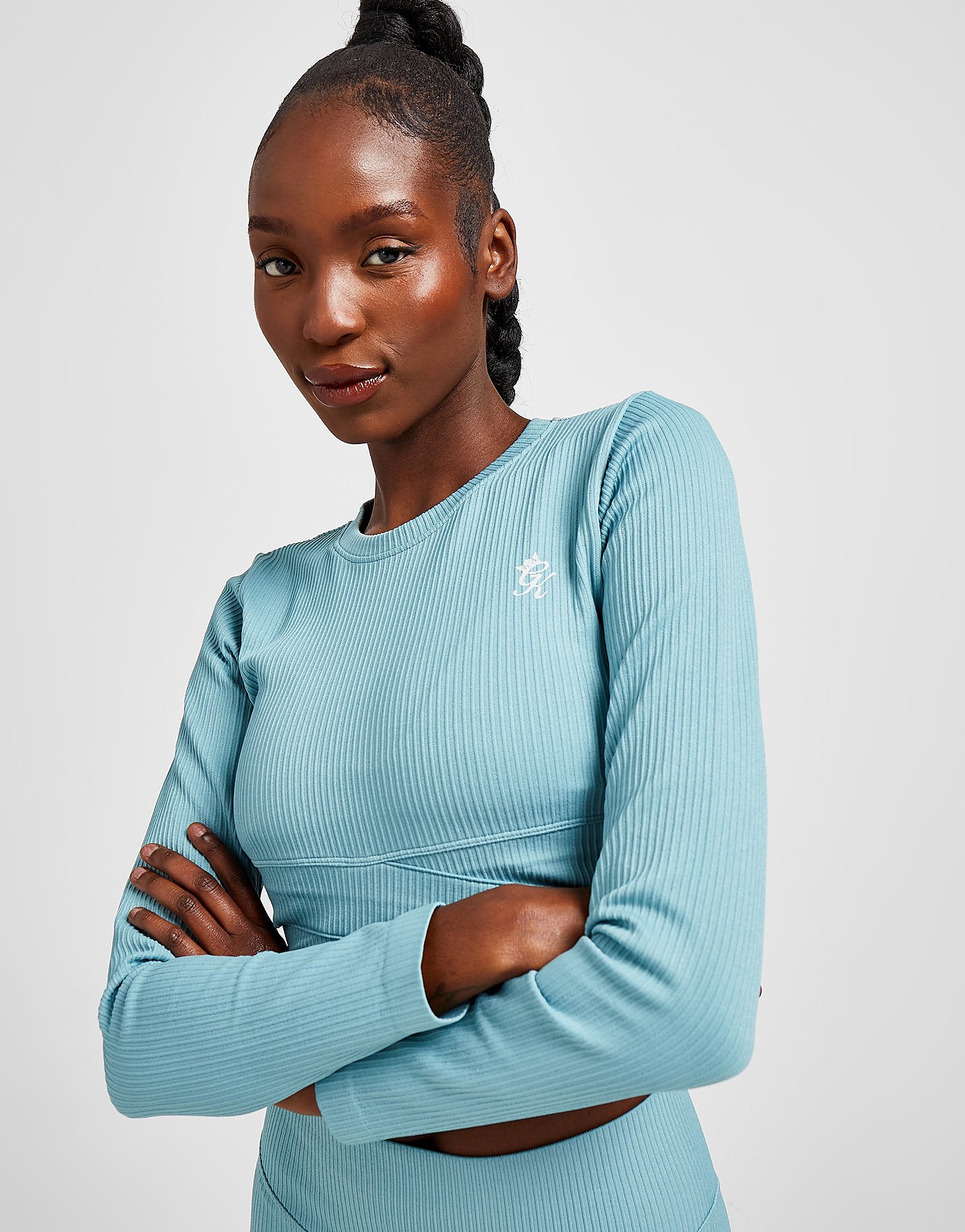 

Gym King Sport Balance Long Sleeve Crop Top - Blue - Womens, Blue