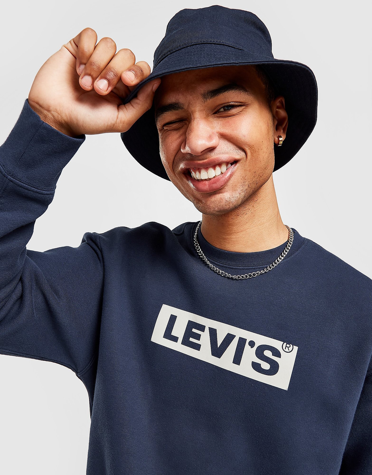 

Levis Reflective Box Crew Sweatshirt - Navy - Mens, Navy