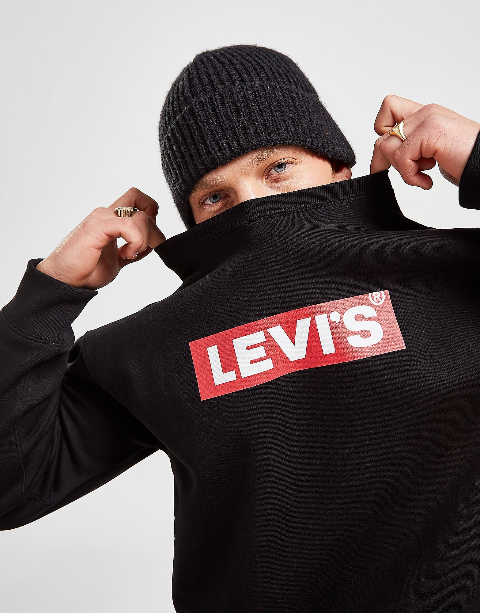 

Levis Boxtab Crew Sweatshirt - Black - Mens, Black