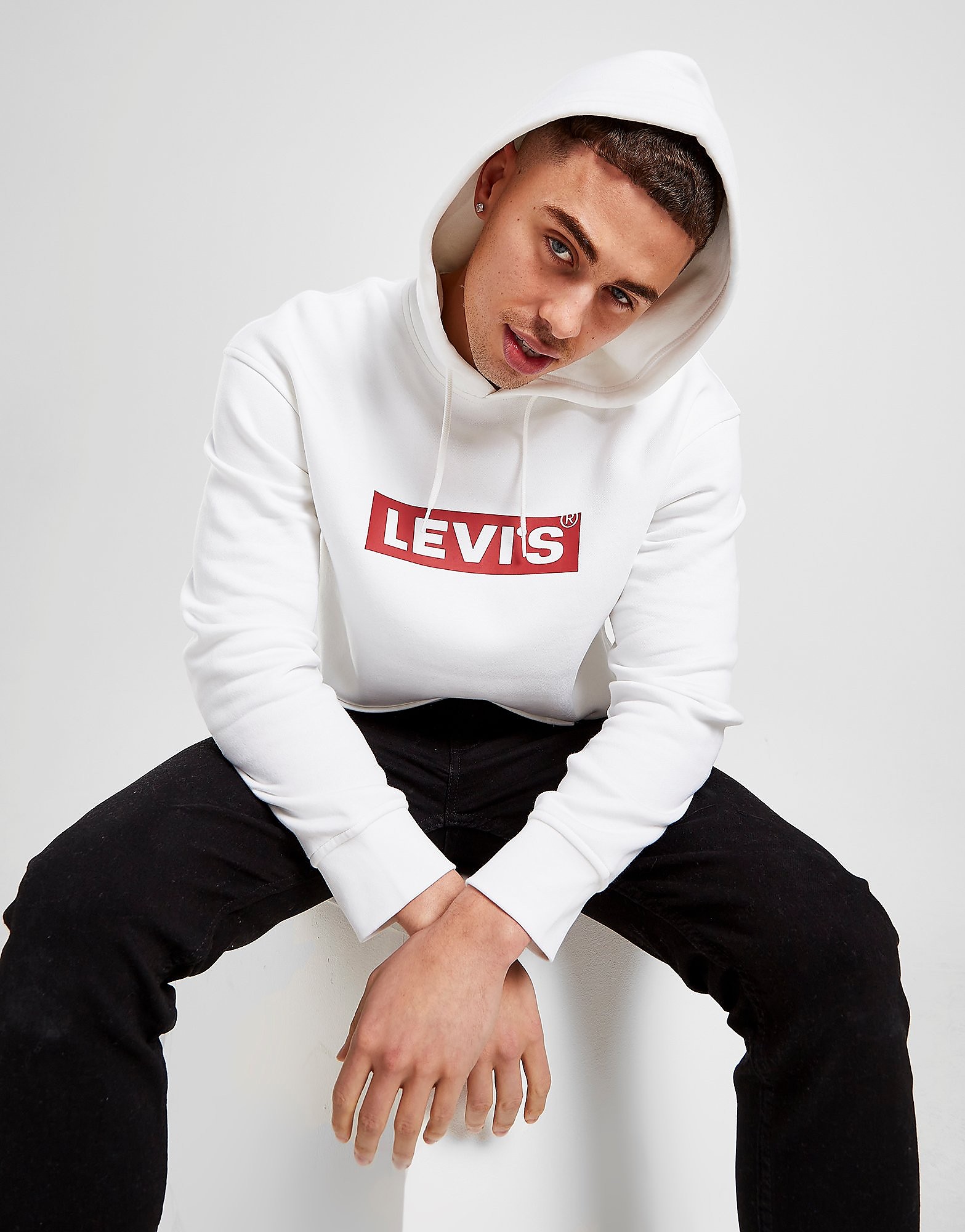 

LEVI'S Boxtab Overhead Hoodie - White - Mens, White