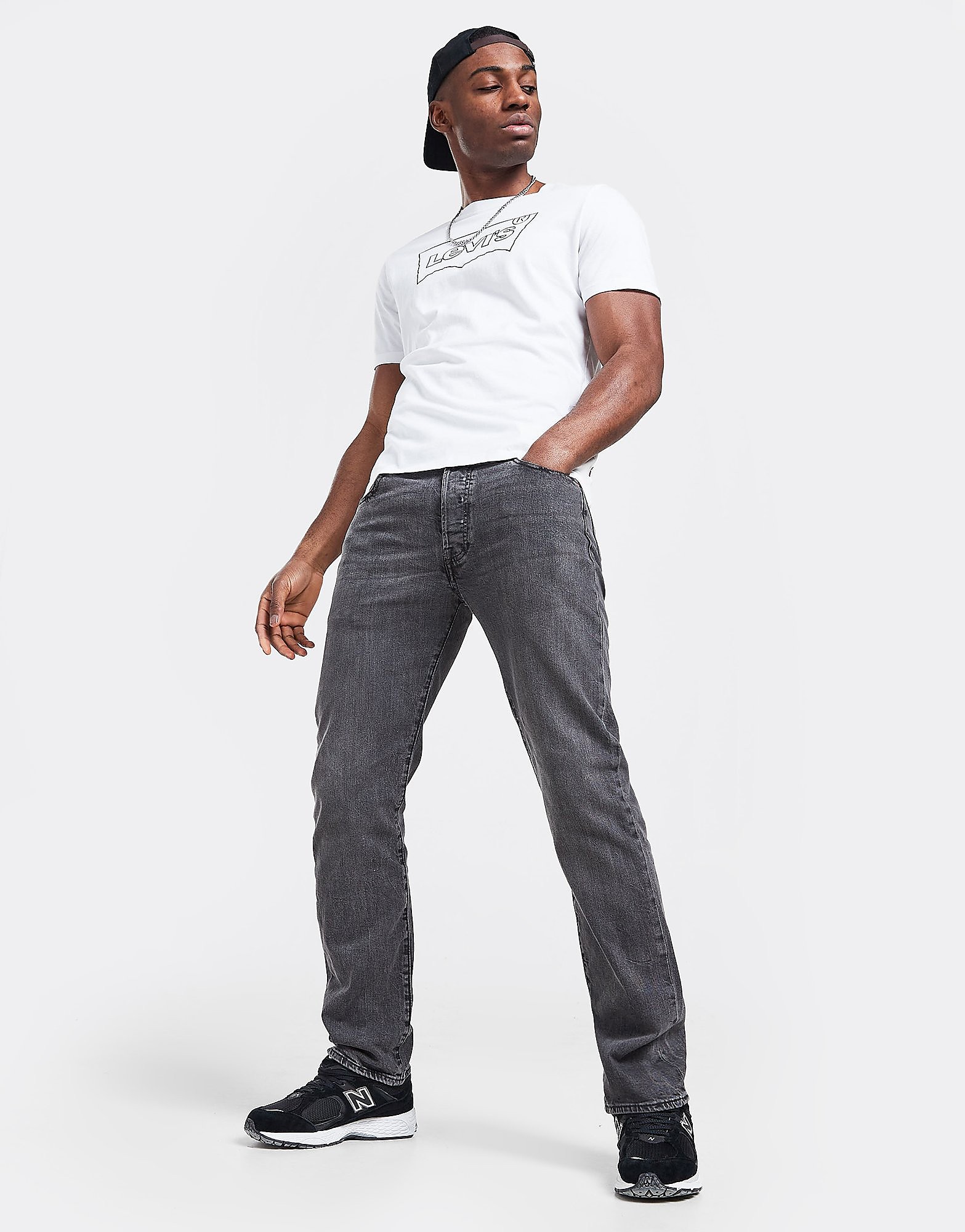 

LEVI'S 501 Straight Fit Jeans - Black - Mens, Black