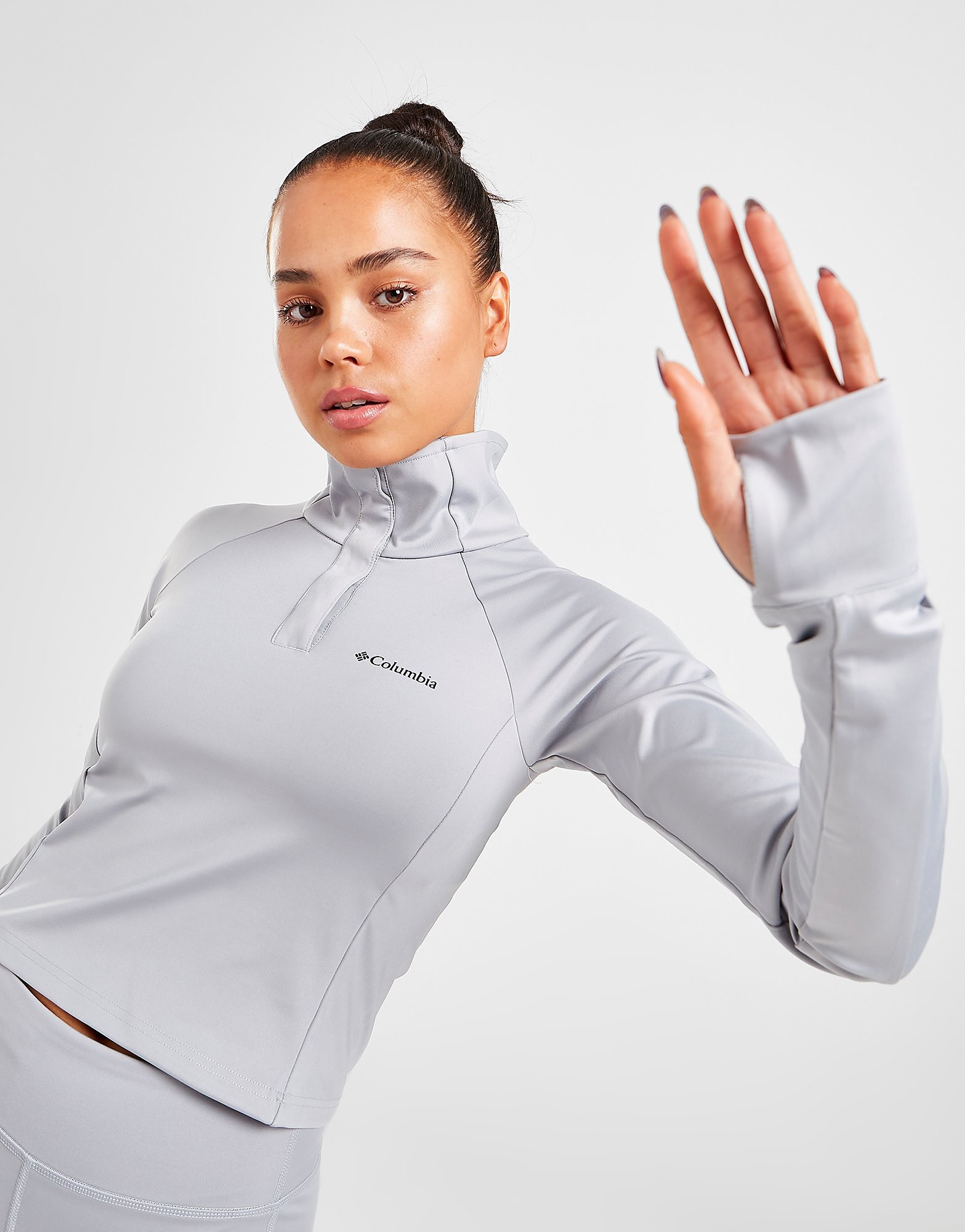 

Columbia Logo Crop 1/4 Snap Top - Grey - Womens, Grey