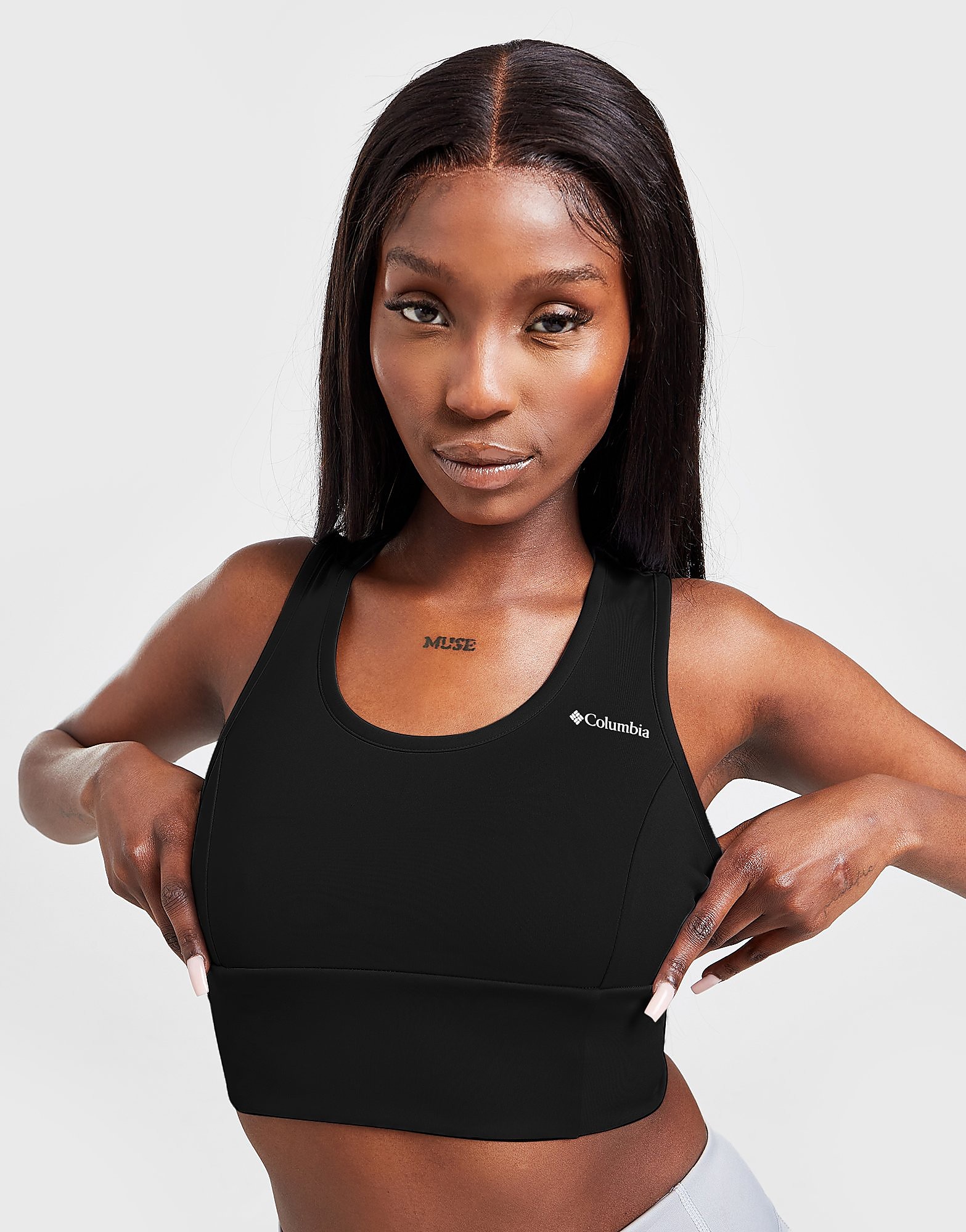 Columbia Logo Crop Tank Top - Black - Womens, Black