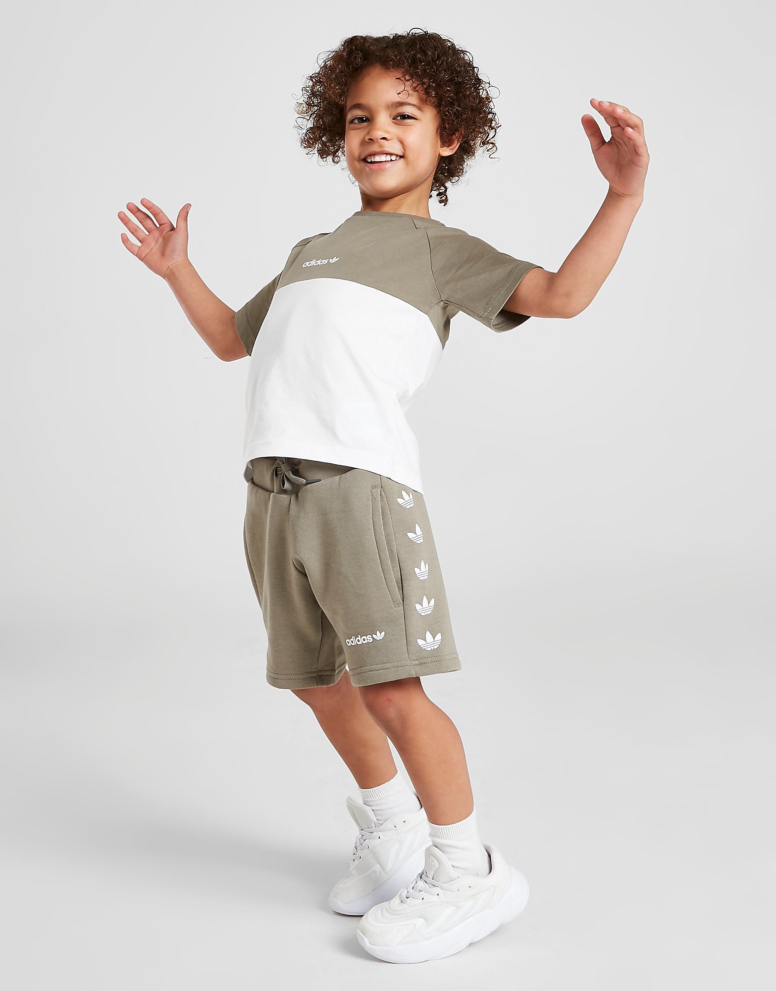 

adidas Originals Repeat Trefoil T-Shirt/Shorts Set Children - Only at JD - Green/White - Kids, Green/White