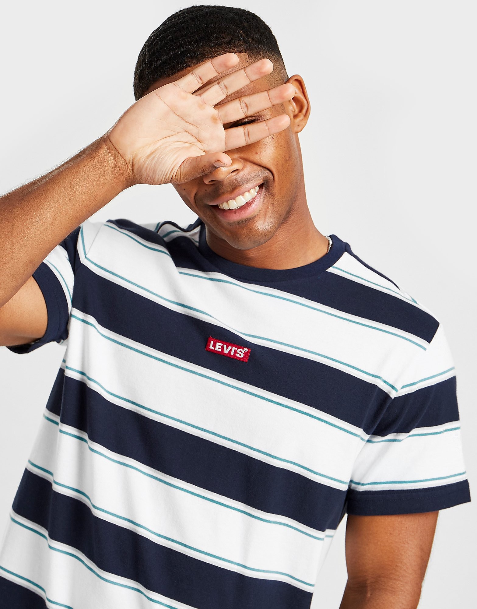 

Levis Small Boxtab Stripe T-Shirt - Navy - Mens, Navy