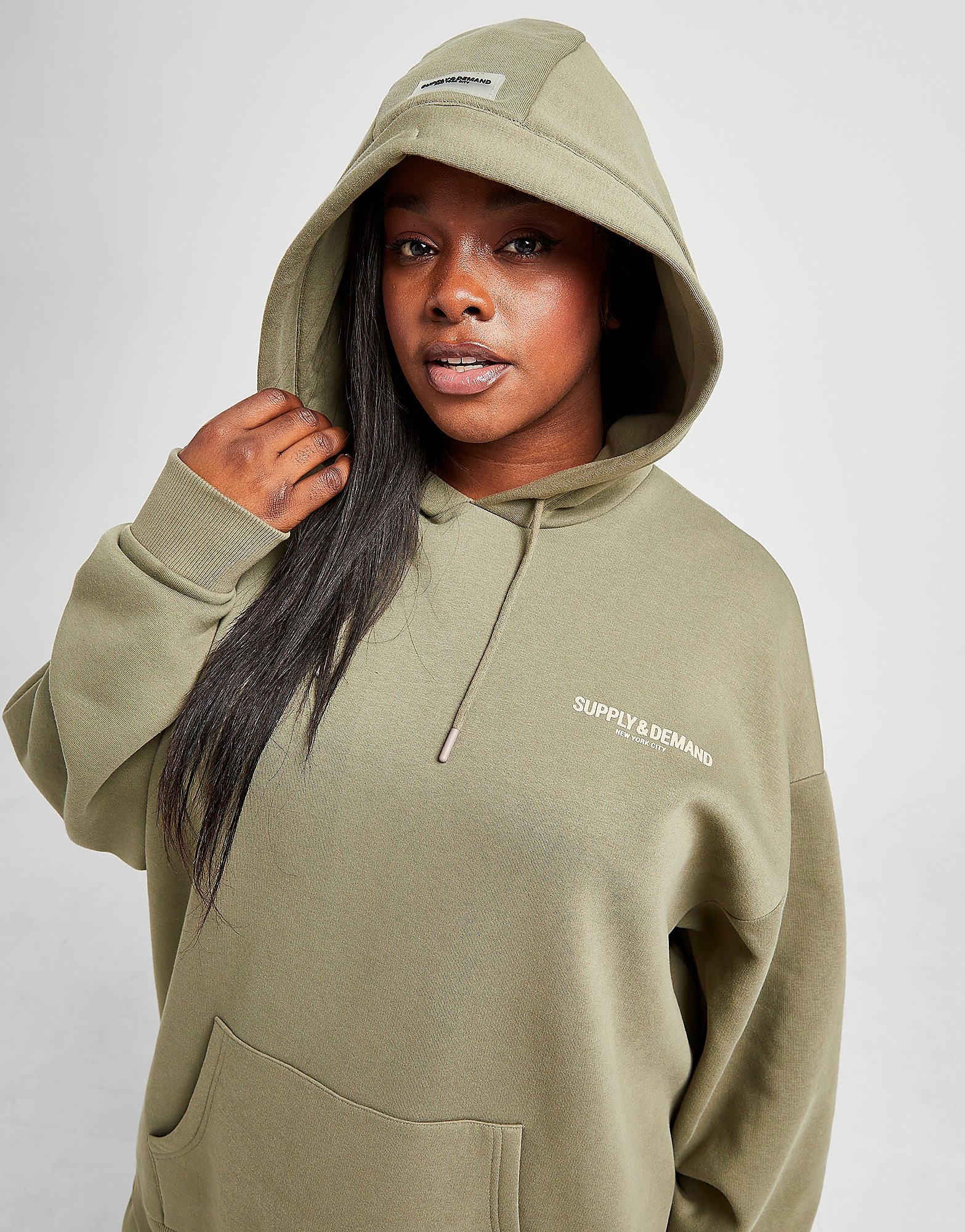 

Supply & Demand Plus Size Logo Overhead Hoodie - Only at JD - Green - Womens, Green
