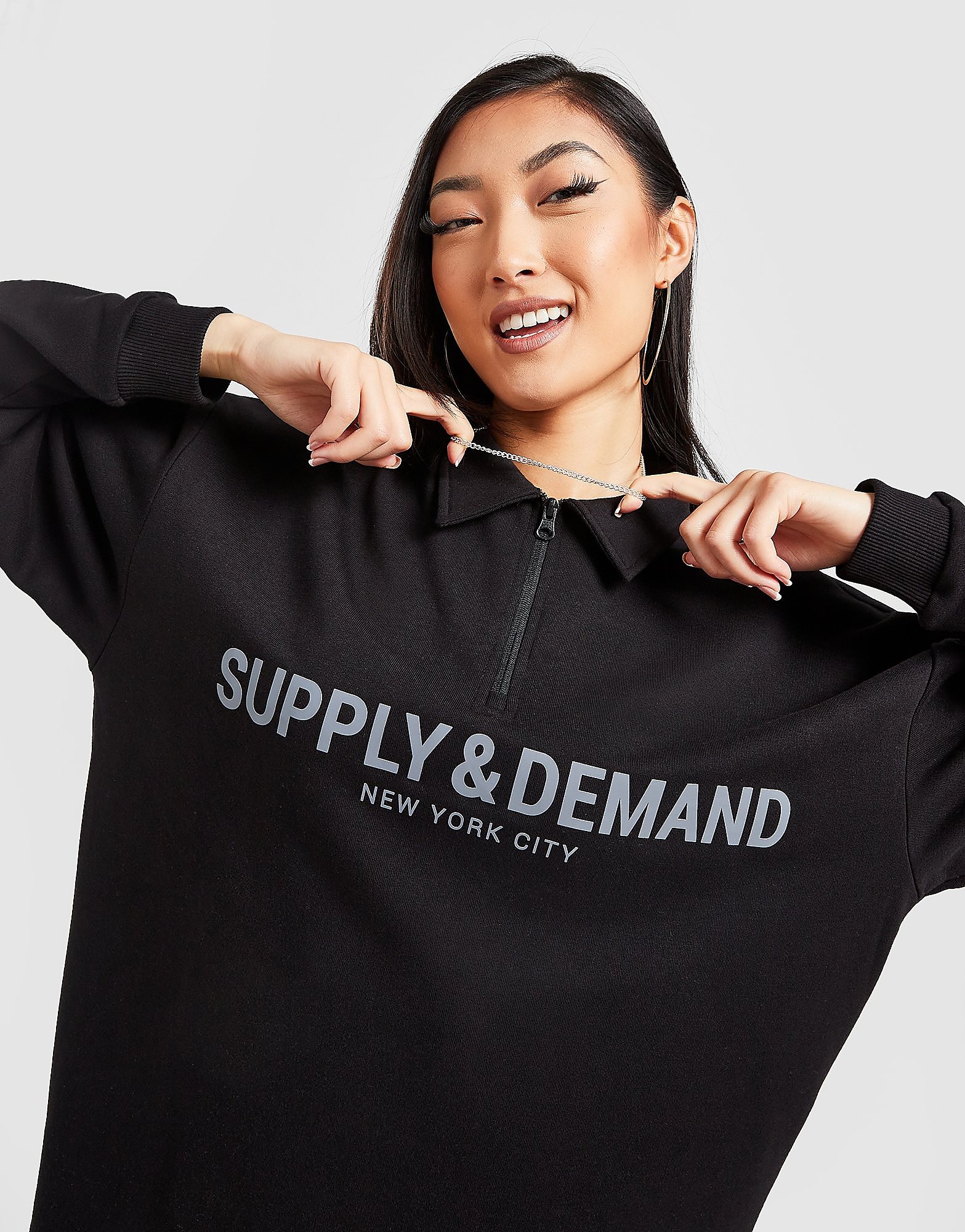 

Supply & Demand Logo Collar 1/4 Zip Top - Only at JD - Black - Womens, Black