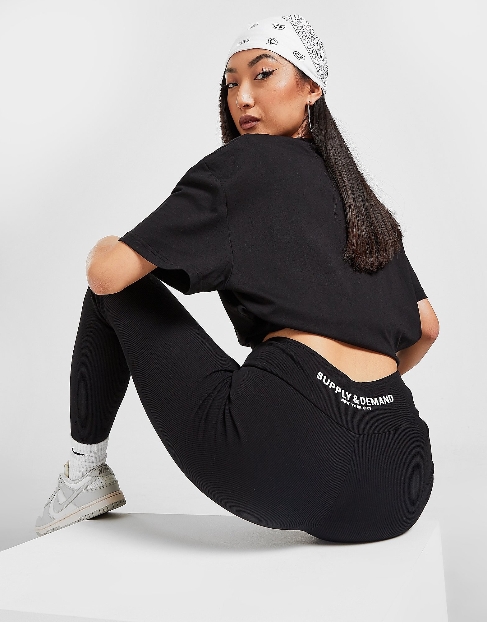 Supply & Demand High Waist Ribbed Leggings - Only at JD - BLACK - Womens, BLACK