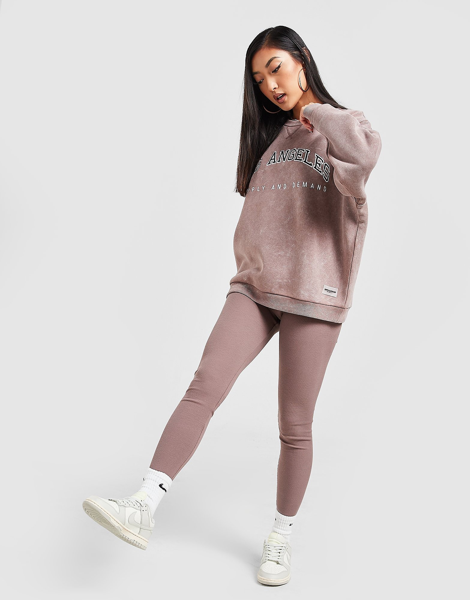

Supply & Demand High Waist Ribbed Leggings - Only at JD - Brown - Womens, Brown