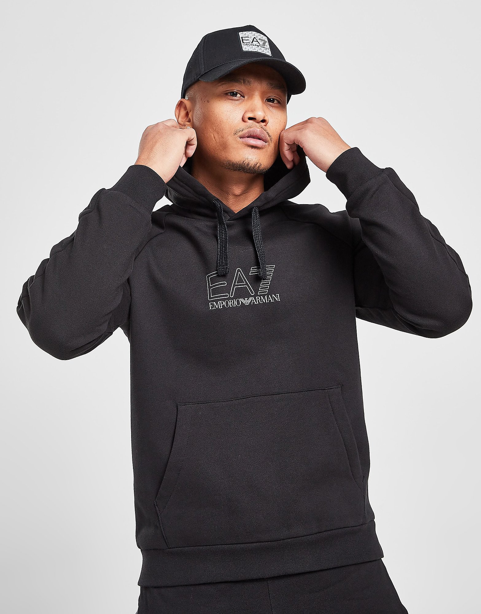 Emporio Armani EA7 Tape Overhead Hoodie - Only at JD - Black - Mens, Black