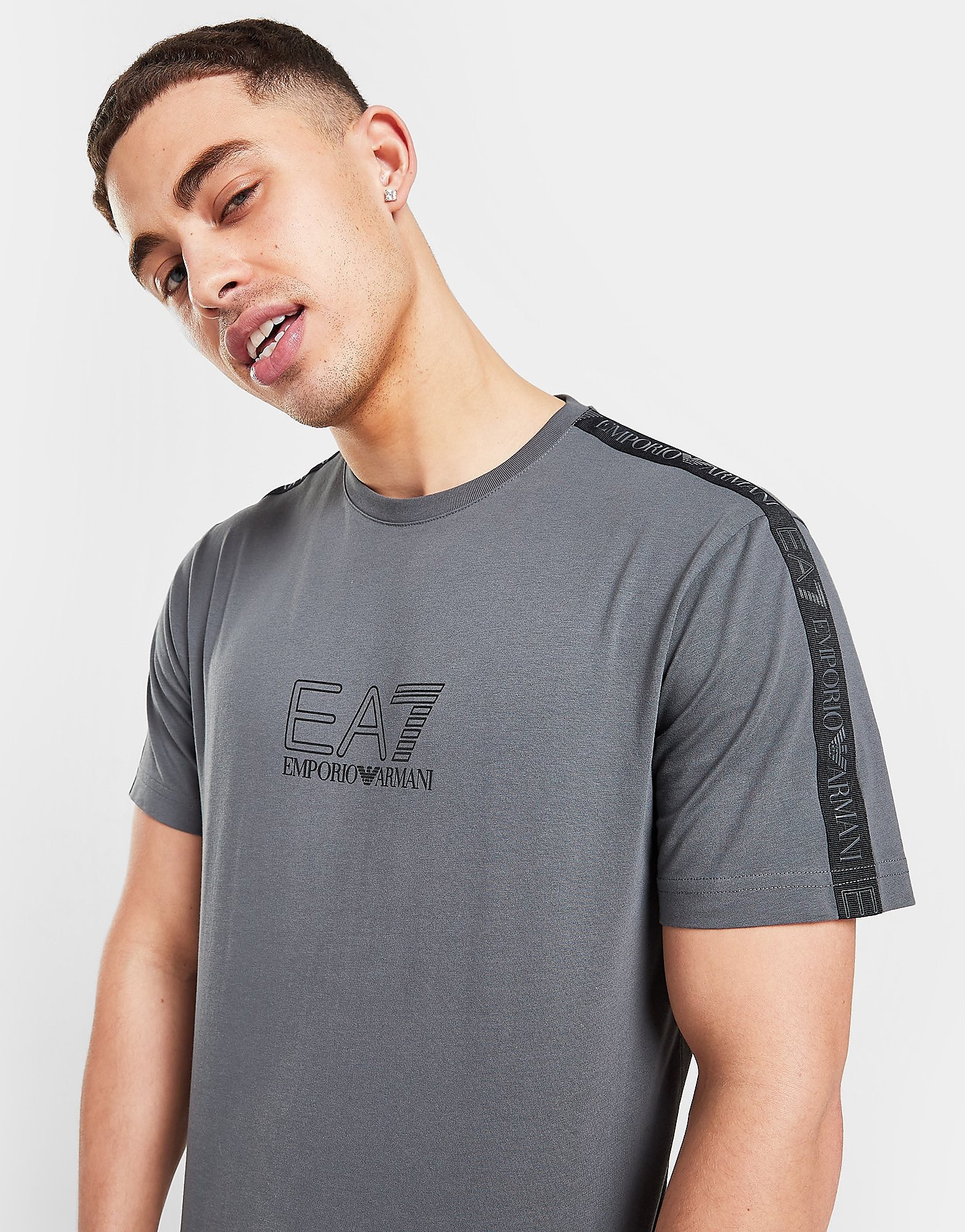 

Emporio Armani EA7 Tape T-Shirt - Only at JD - Grey, Grey
