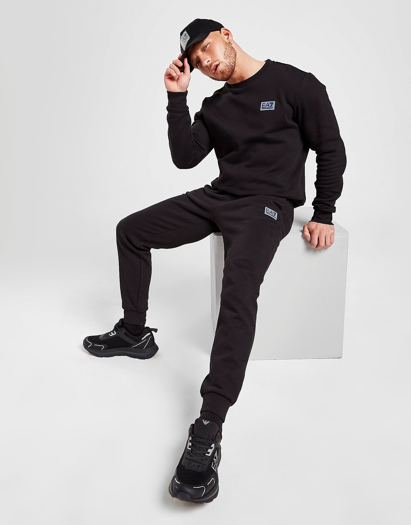 

Emporio Armani EA7 Rubber Badge Crew Tracksuit - Only at JD - Black, Black