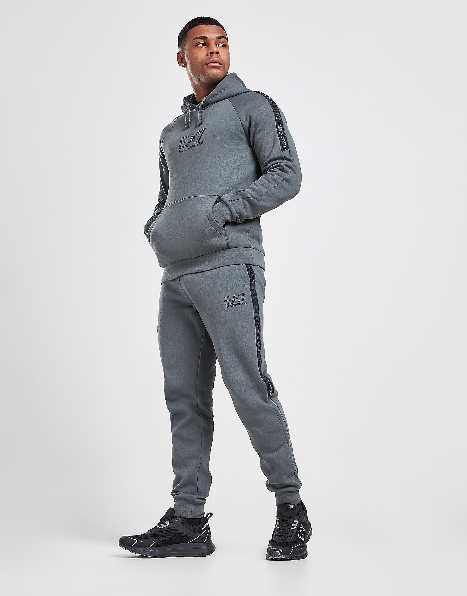 

Emporio Armani EA7 Grain Tape Joggers - Only at JD - Black/= - Mens, Black/=