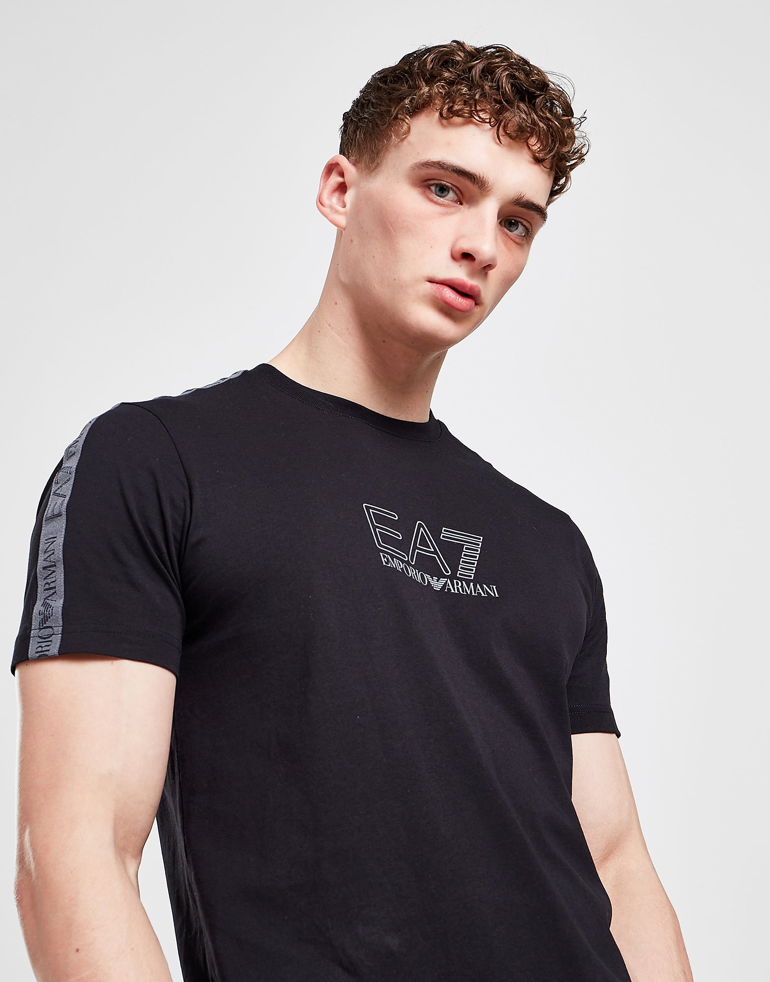 

Emporio Armani EA7 Grain Tape T-Shirt - Only at JD - Black, Black