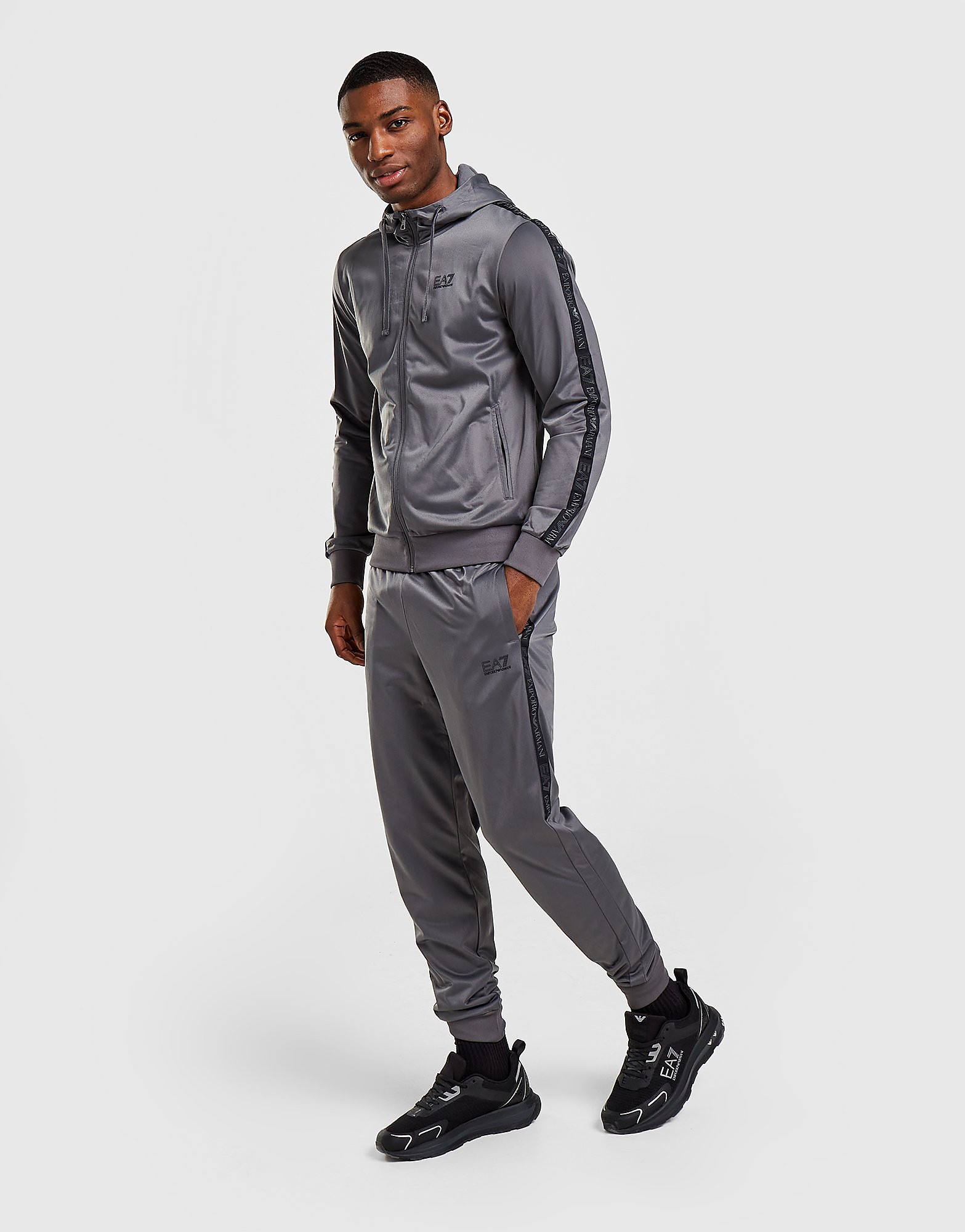 

Emporio Armani EA7 Grain Tape Poly Tracksuit - Only at JD - Grey, Grey