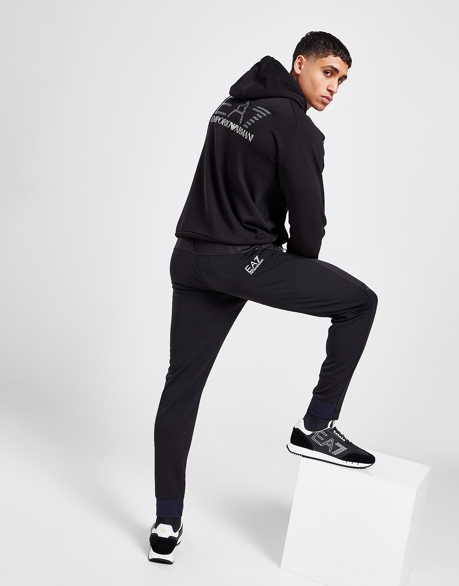 

Emporio Armani EA7 Ventus All Over Print Panel Track Pants - Black - Mens, Black