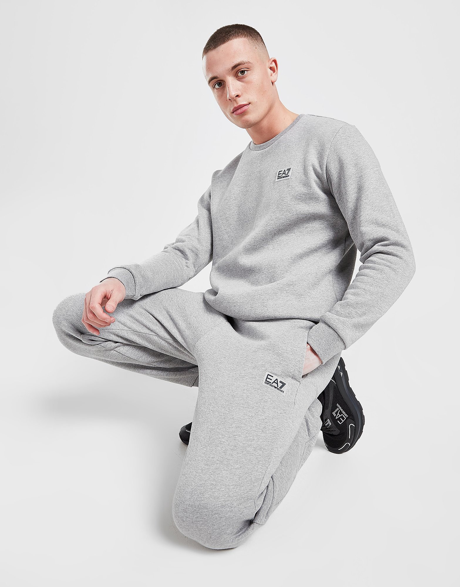 

Emporio Armani EA7 Rubber Badge Crew Tracksuit - Only at JD - Grey, Grey