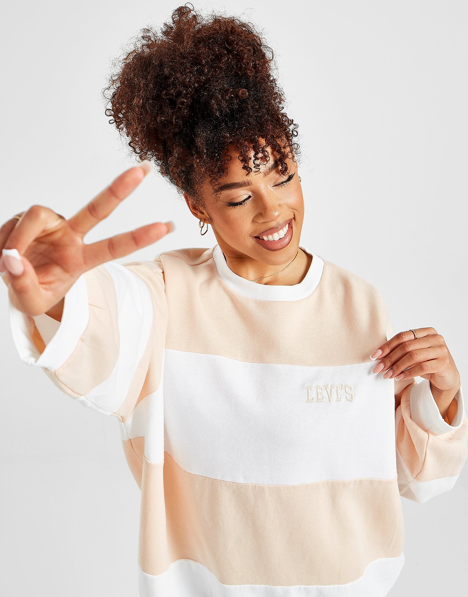 

LEVI'S Stripe Crew Sweatshirt - Only at JD - Pink - Womens, Pink