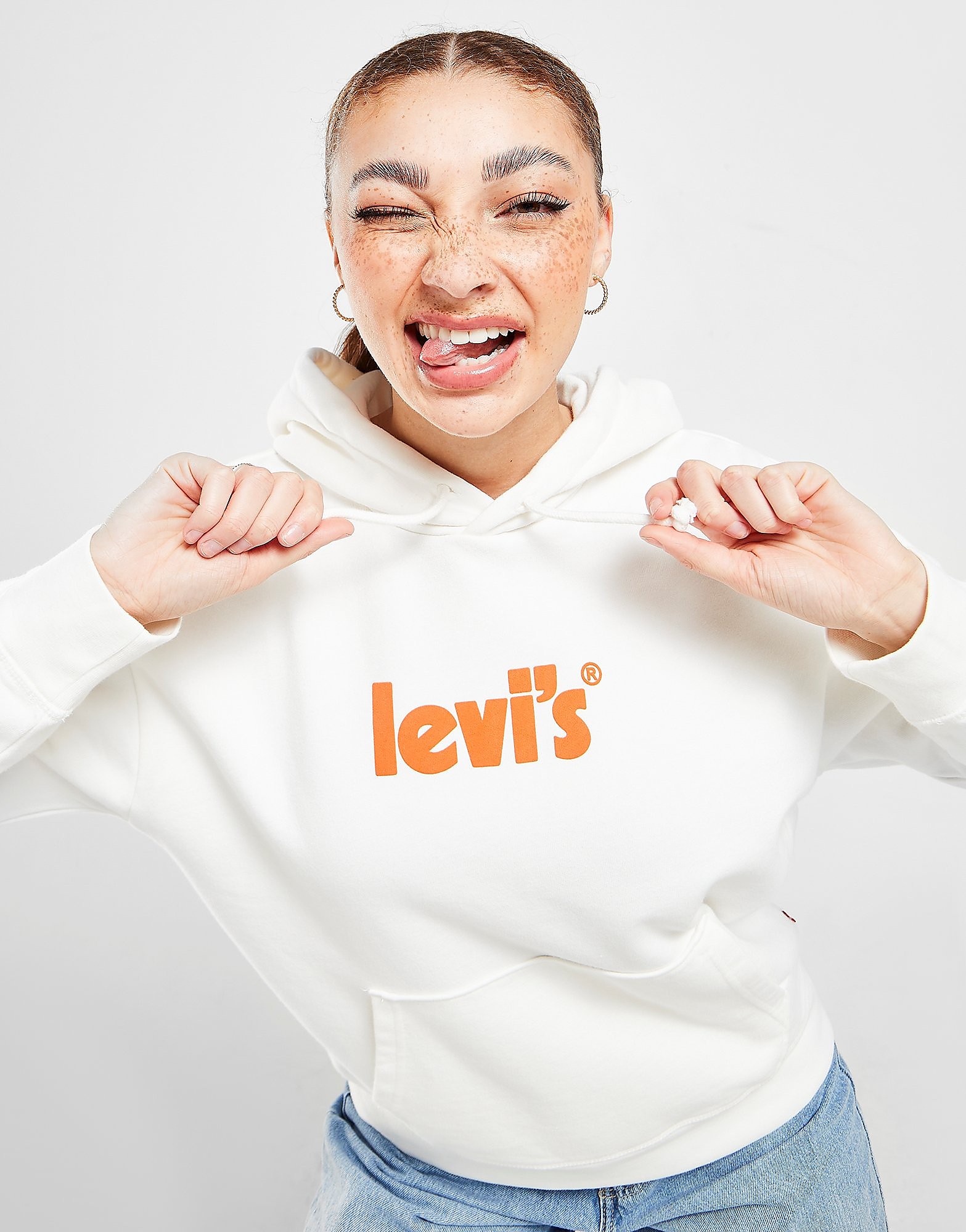 

Levis Poster Logo Overhead Hoodie - White - Womens, White
