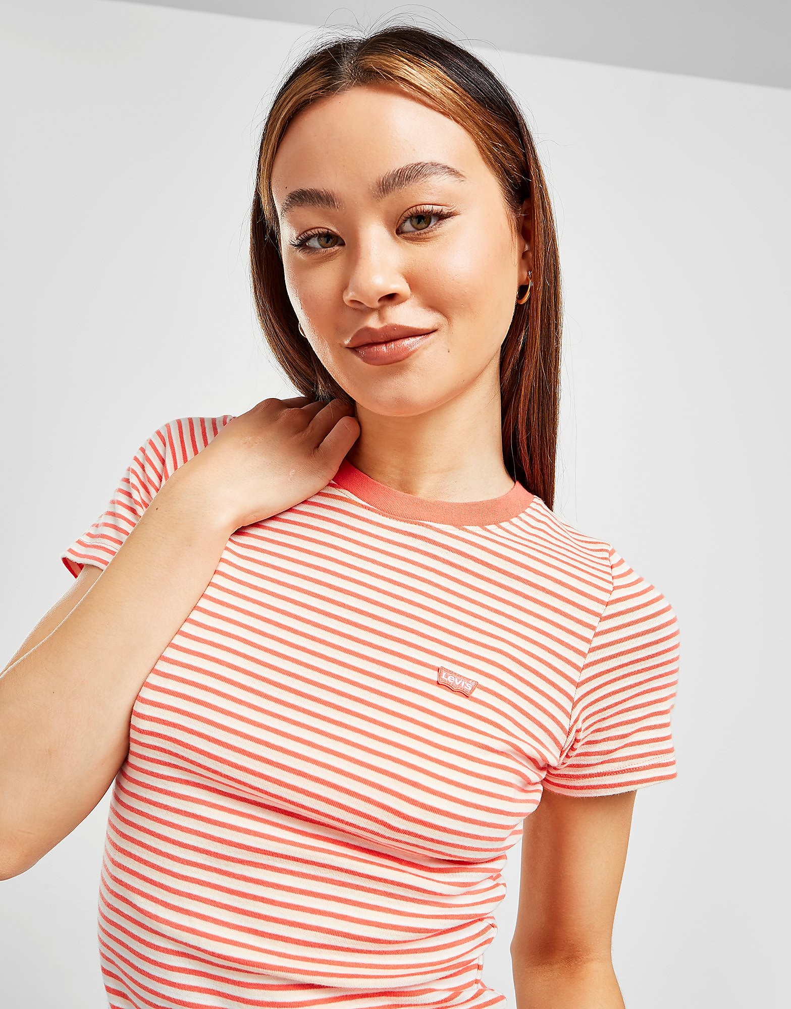 

Levis Stripe Ringer T-Shirt - Orange - Womens, Orange