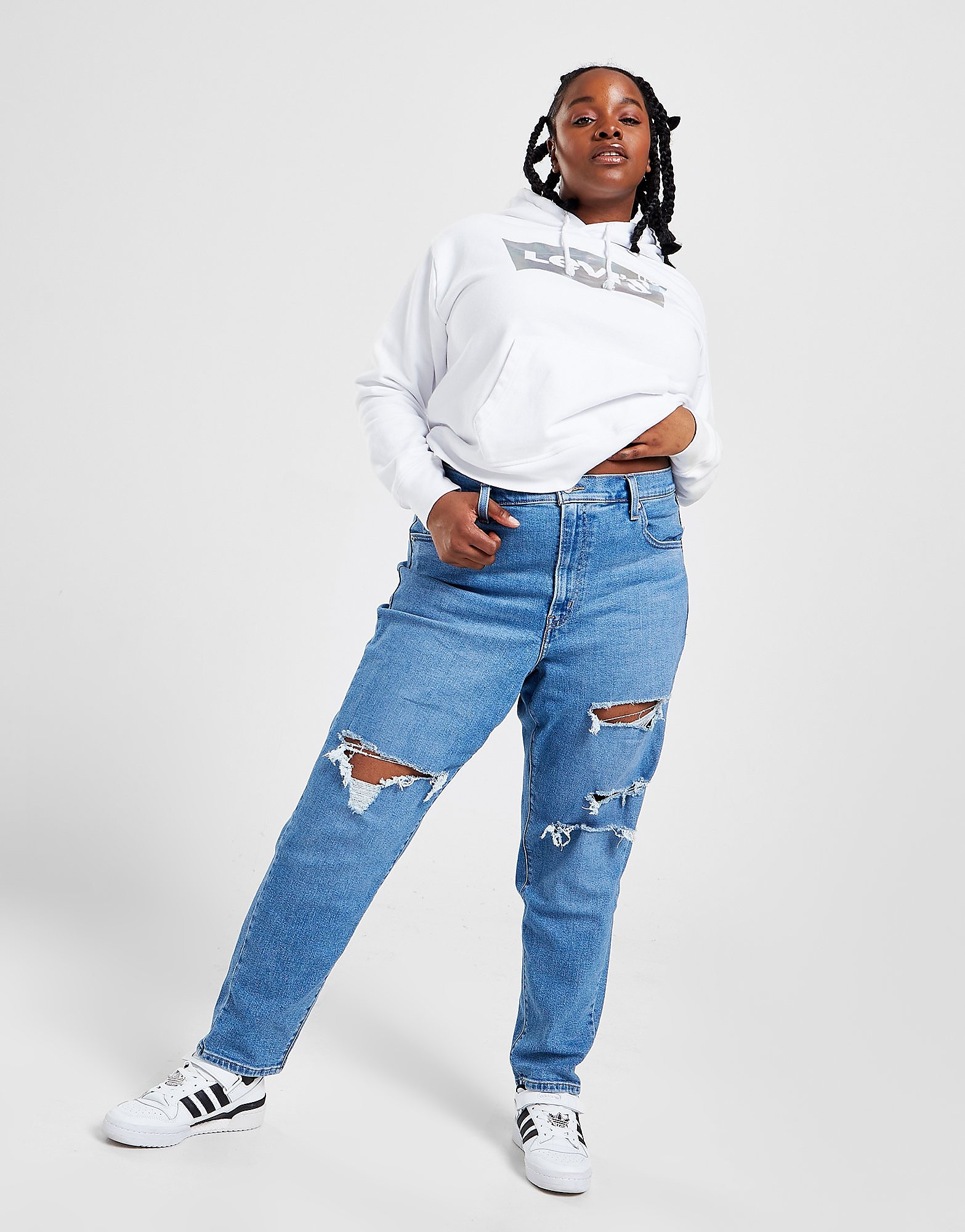

Levis Plus Size Ripped Mom Jeans - Blue - Womens, Blue