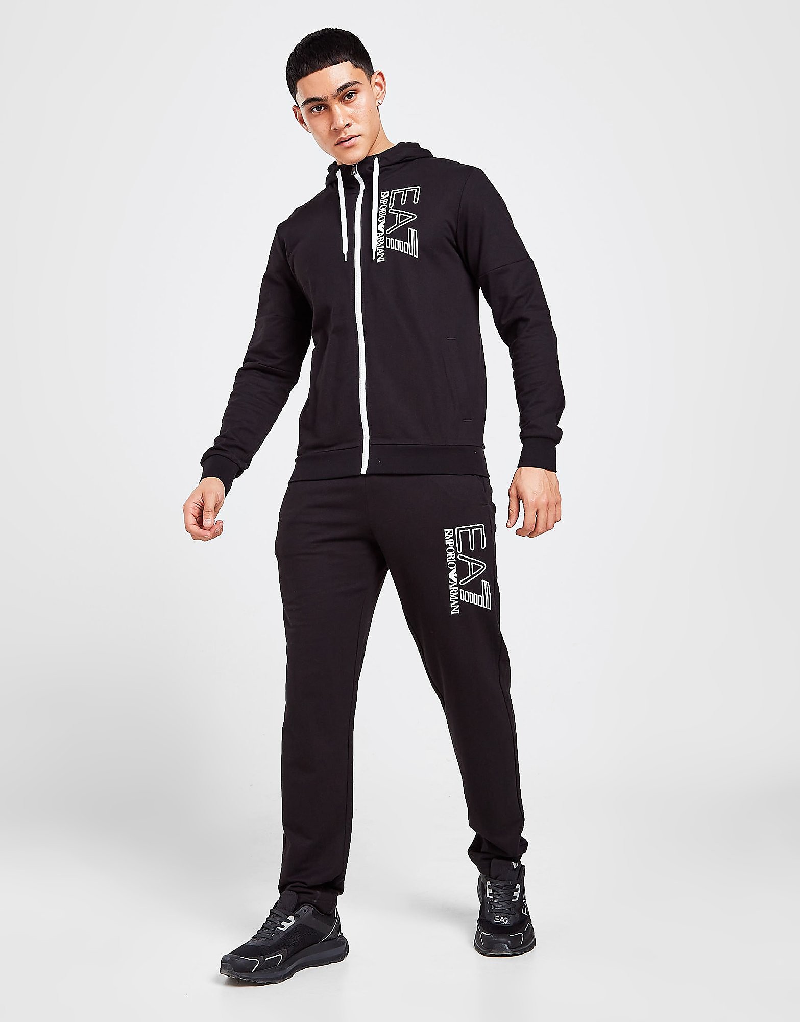

Emporio Armani EA7 Visibility Large Logo Full Zip Tracksuit - Black, Black