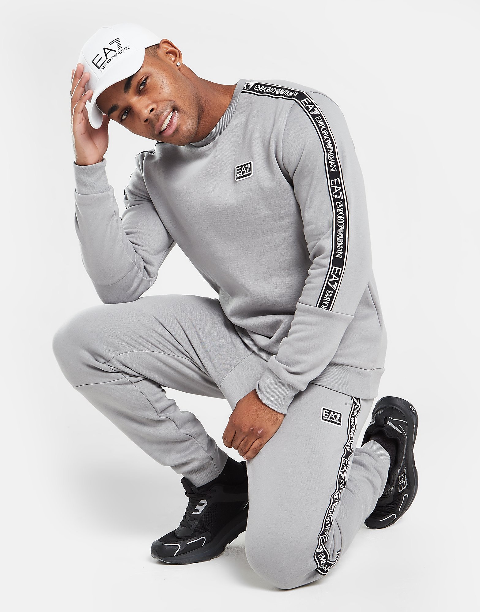 

Emporio Armani EA7 Logo Tape Sweatshirt - Grey - Mens, Grey