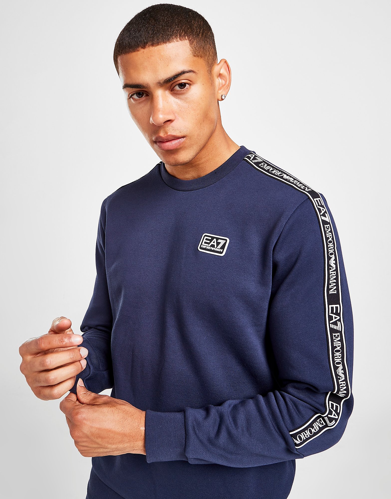

Emporio Armani EA7 Logo Tape Sweatshirt - Navy - Mens, Navy