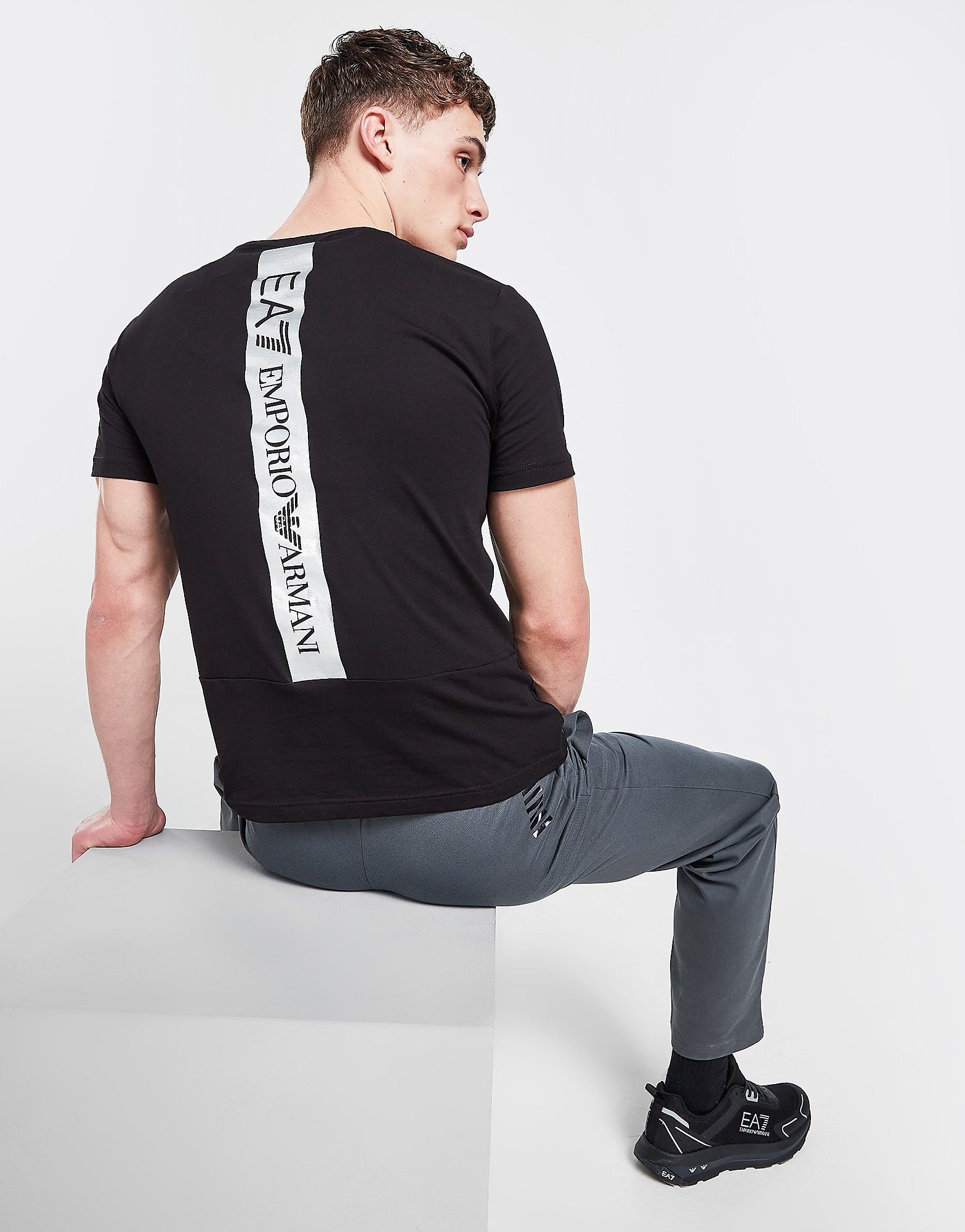 

Emporio Armani EA7 Reflective Spine T-Shirt - Black, Black