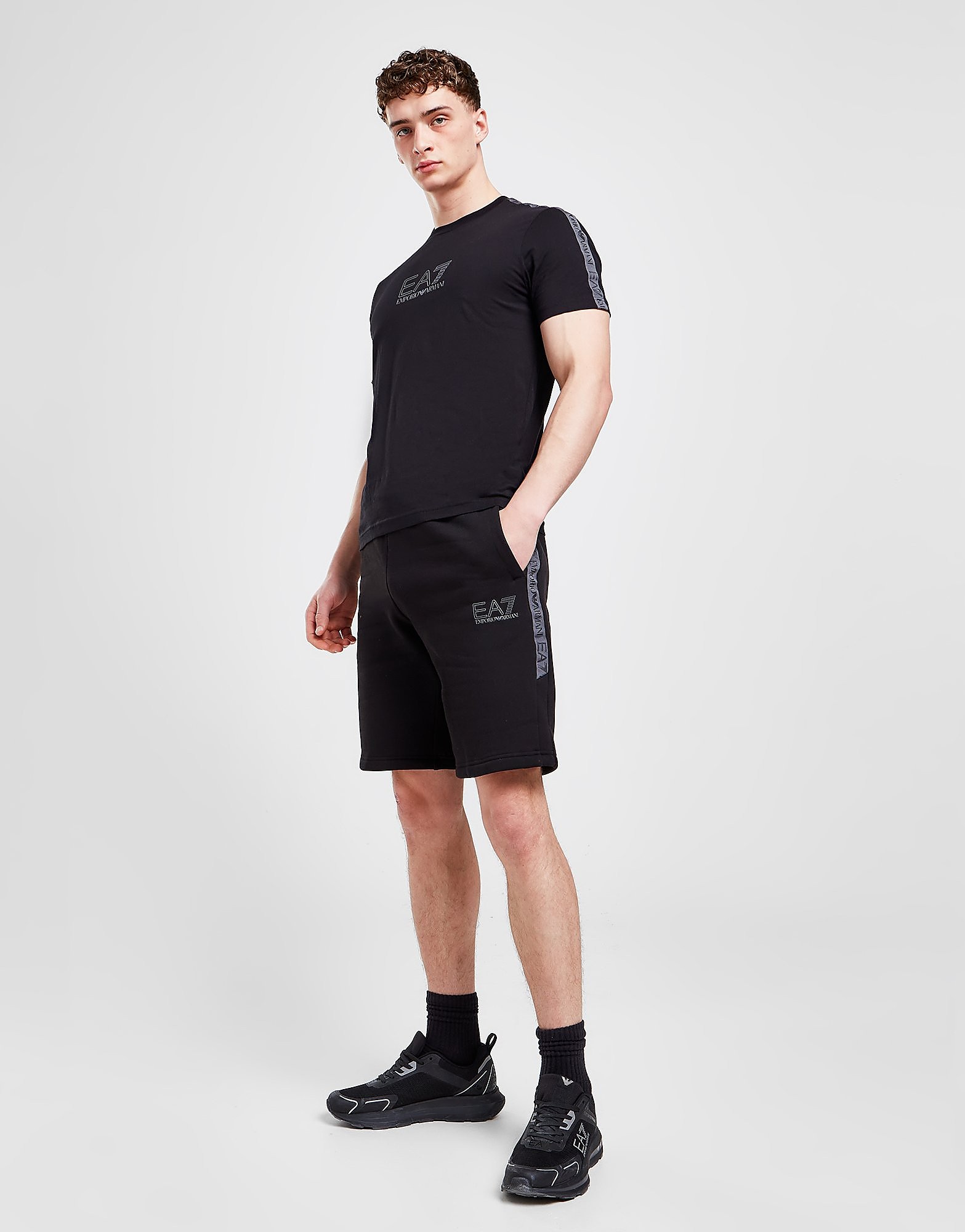 Emporio Armani EA7 Grain Tape Shorts - Only at JD - Black - Mens, Black