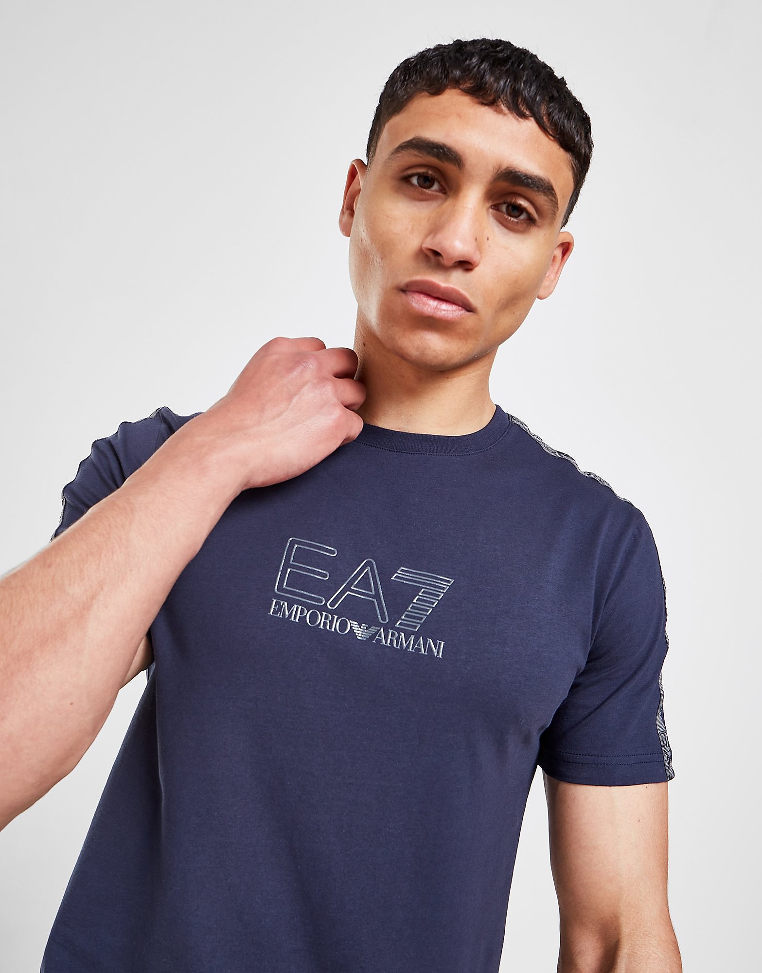 

Emporio Armani EA7 Grain Tape T-Shirt - Blue - Mens, Blue