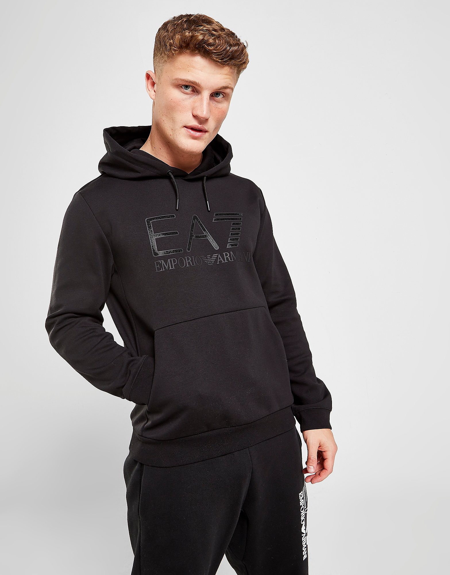 

Emporio Armani EA7 Diamond Overhead Hoodie - Black - Mens, Black