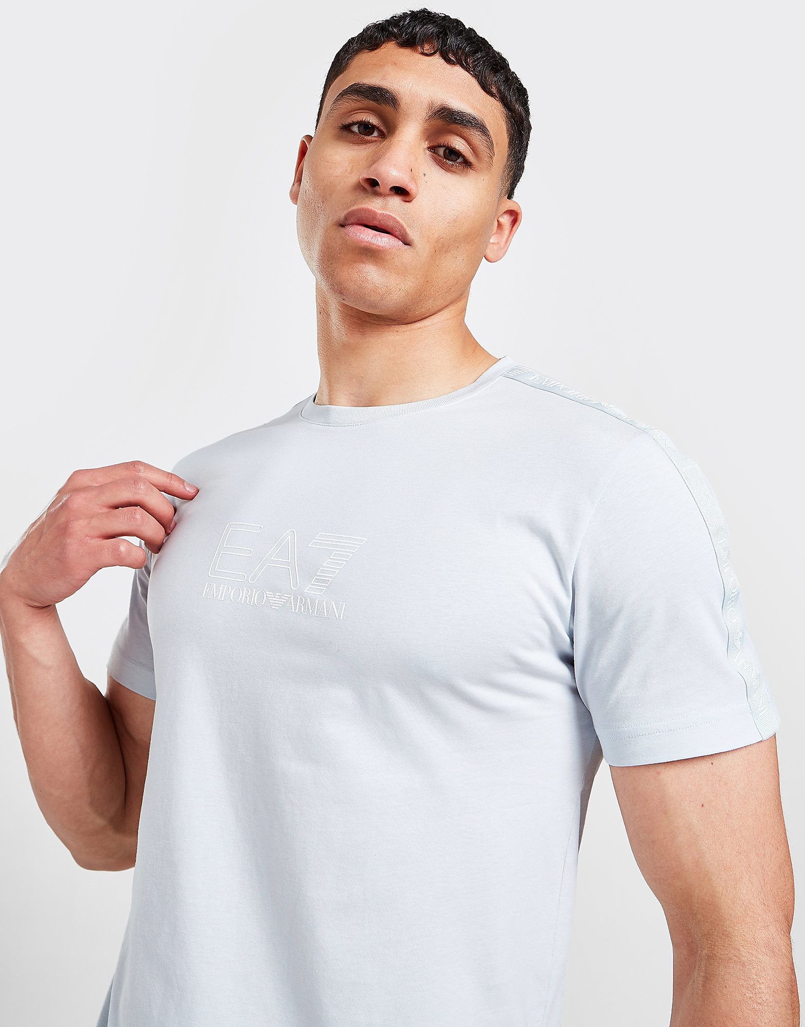 

Emporio Armani EA7 Grain Tape T-Shirt - Grey - Mens, Grey