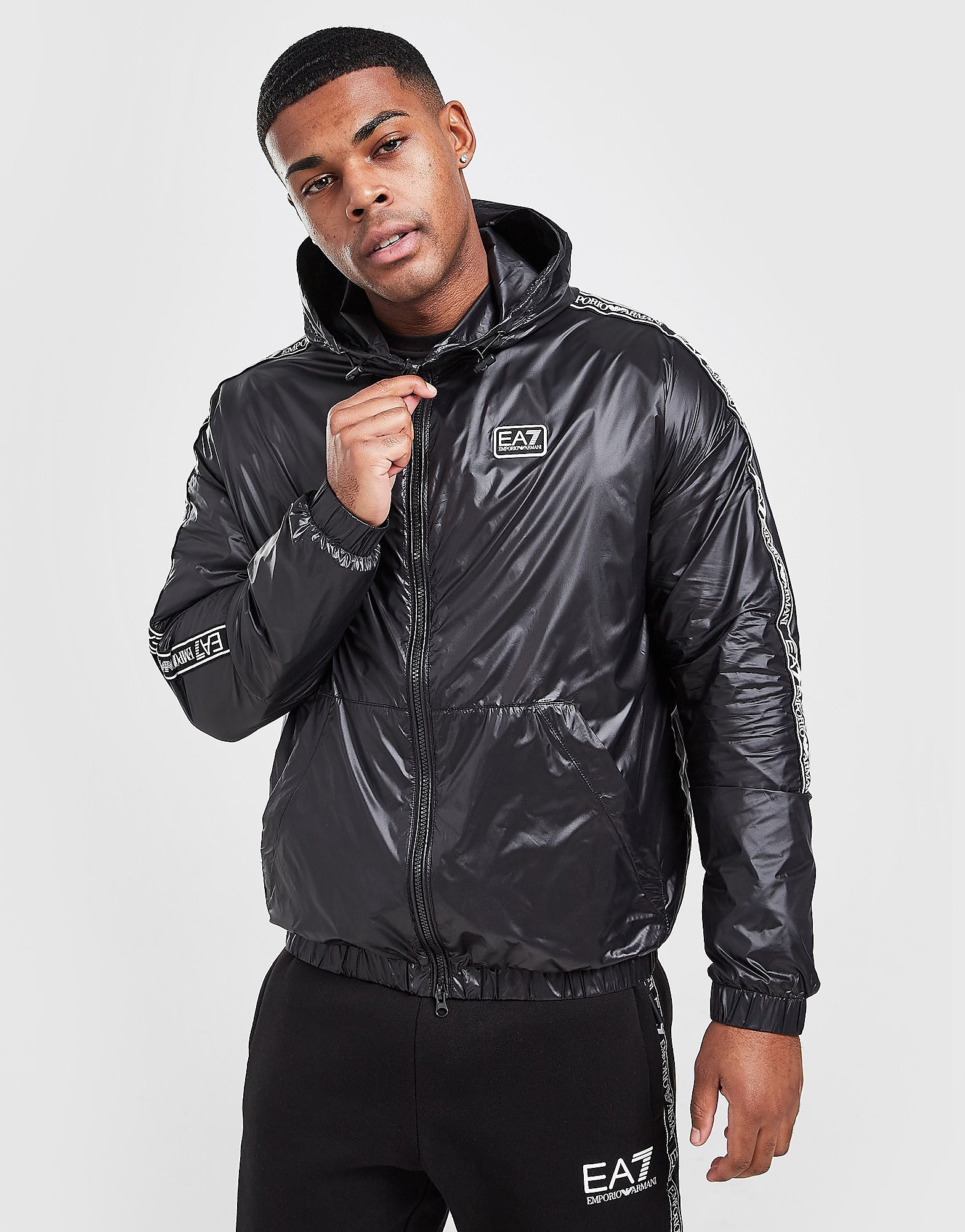 

Emporio Armani EA7 Tape Lightweight Jacket - Black - Mens, Black