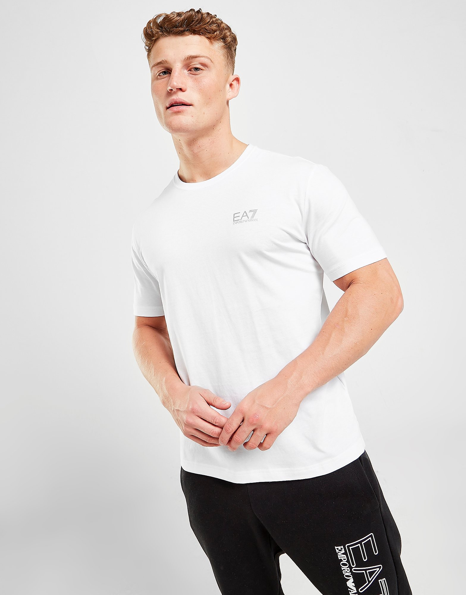 

Emporio Armani EA7 Reflective Spine T-Shirt - White - Mens, White