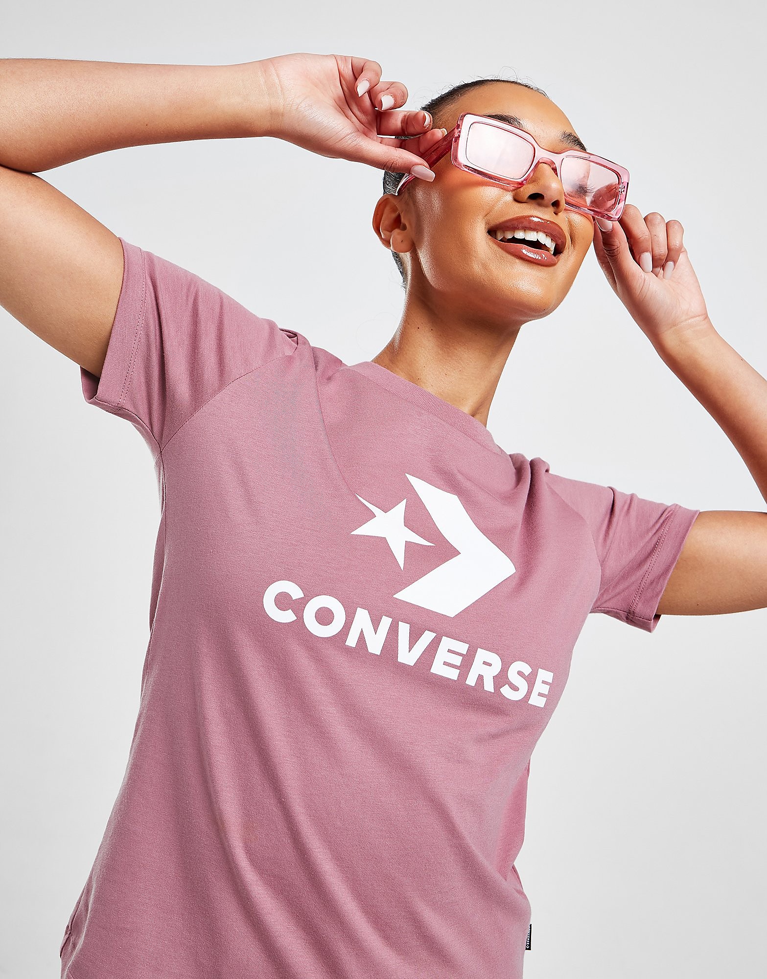 

Converse Star & Chevron T-Shirt - Pink - Womens, Pink