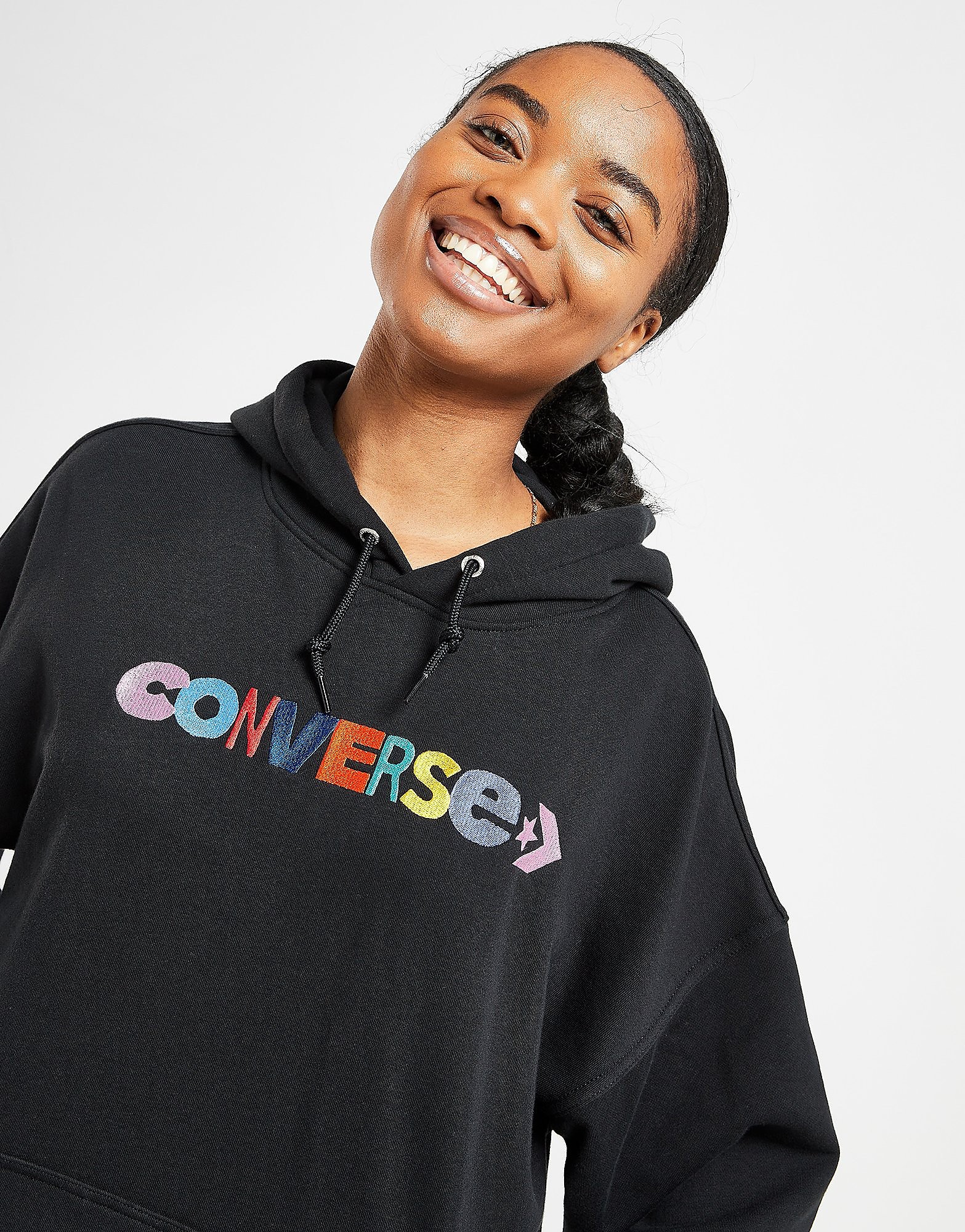 Converse Multi Logo Hoodie - Black - Womens, Black