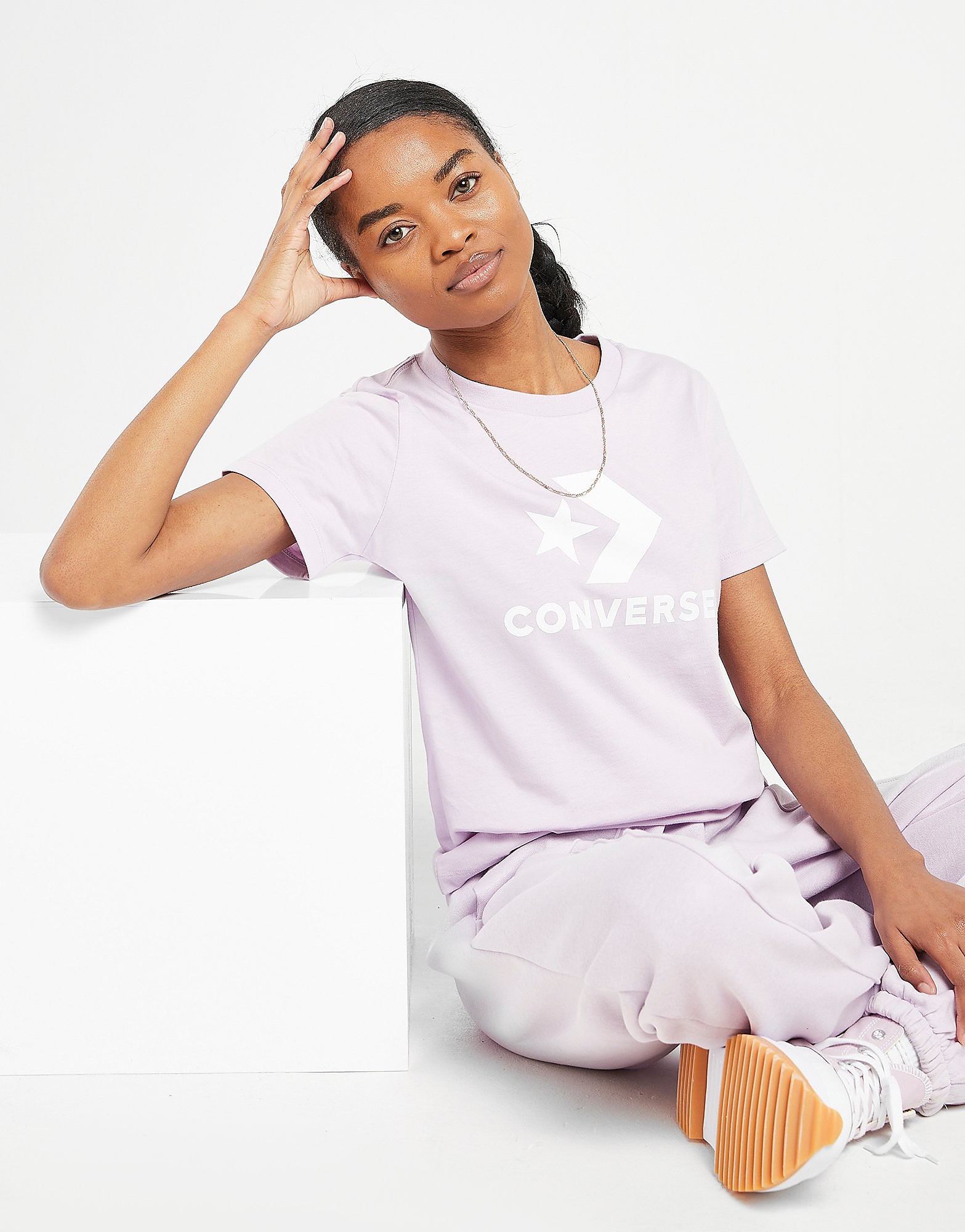 

Converse Star Chevron Short Sleeve T-Shirt - Purple - Womens, Purple