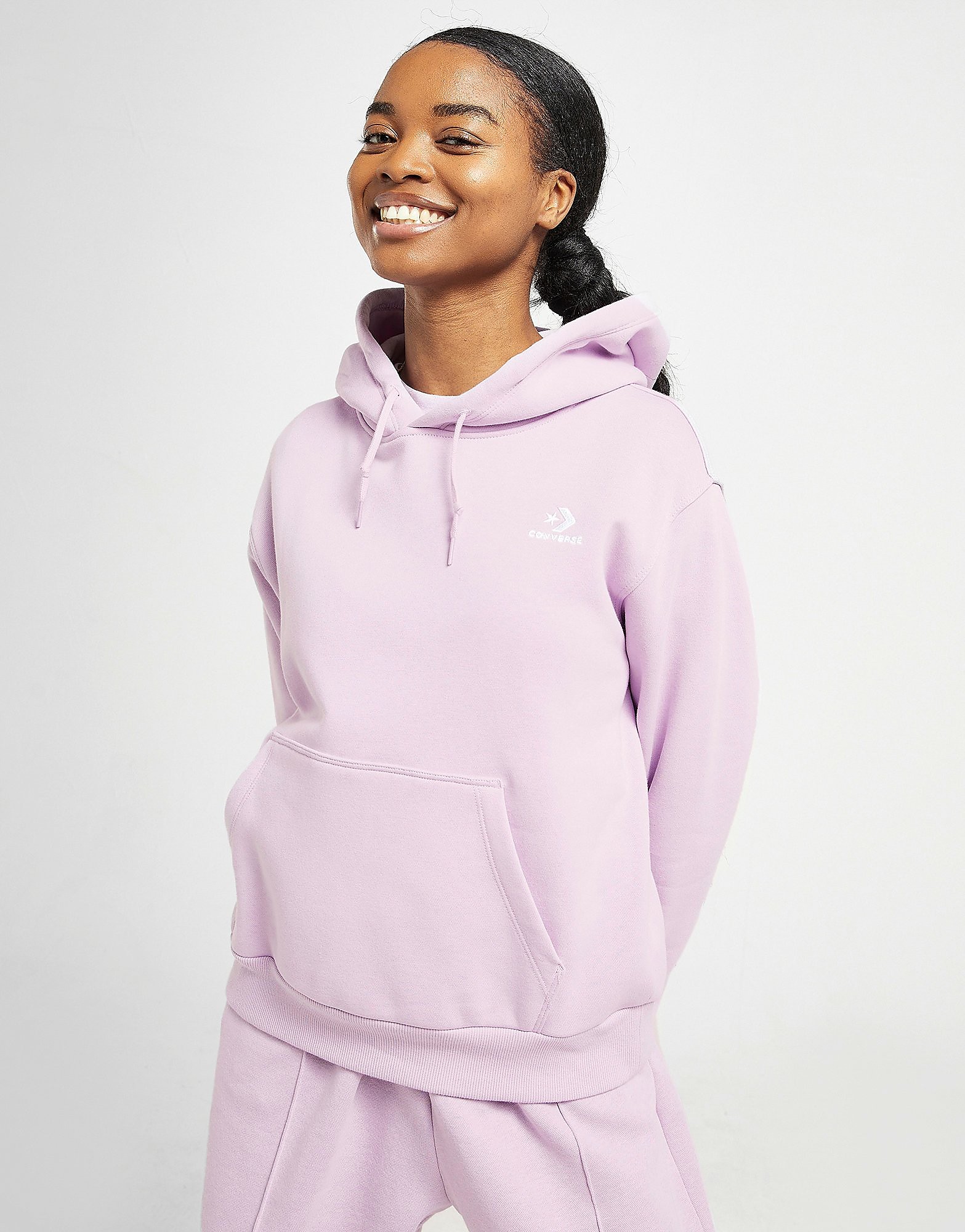 Converse Star & Chevron Overhead Hoodie - Purple - Womens, Purple